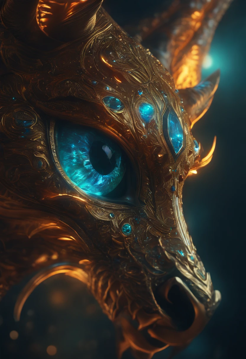 minotaure, Des yeux clairs brillants, Biomechanical, odd, flippant, cauchemardesque, Very bright colors, Light particles, with bright light, Mshiff, Art du papier peint, UHD wallpaper