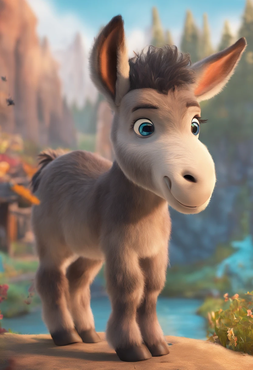 (best quality,4k,8k,highres,masterpiece:1.2),ultra-detailed,(realistic,photorealistic,photo-realistic:1.37),cartoon style,detailed animals,cute,playful,animals:detailed donkey,detailed goat,detailed bear,colorful,friendly faces,expressive eyes,fluffy fur,cheerful environment,bright colors,cartoon-like,funny poses,interactive,pastel colors,bushy tails,exaggerated features,whimsical,peaceful background,colorful scenery,harmonious composition,curved lines,soft shading,joyful atmosphere,playful atmosphere