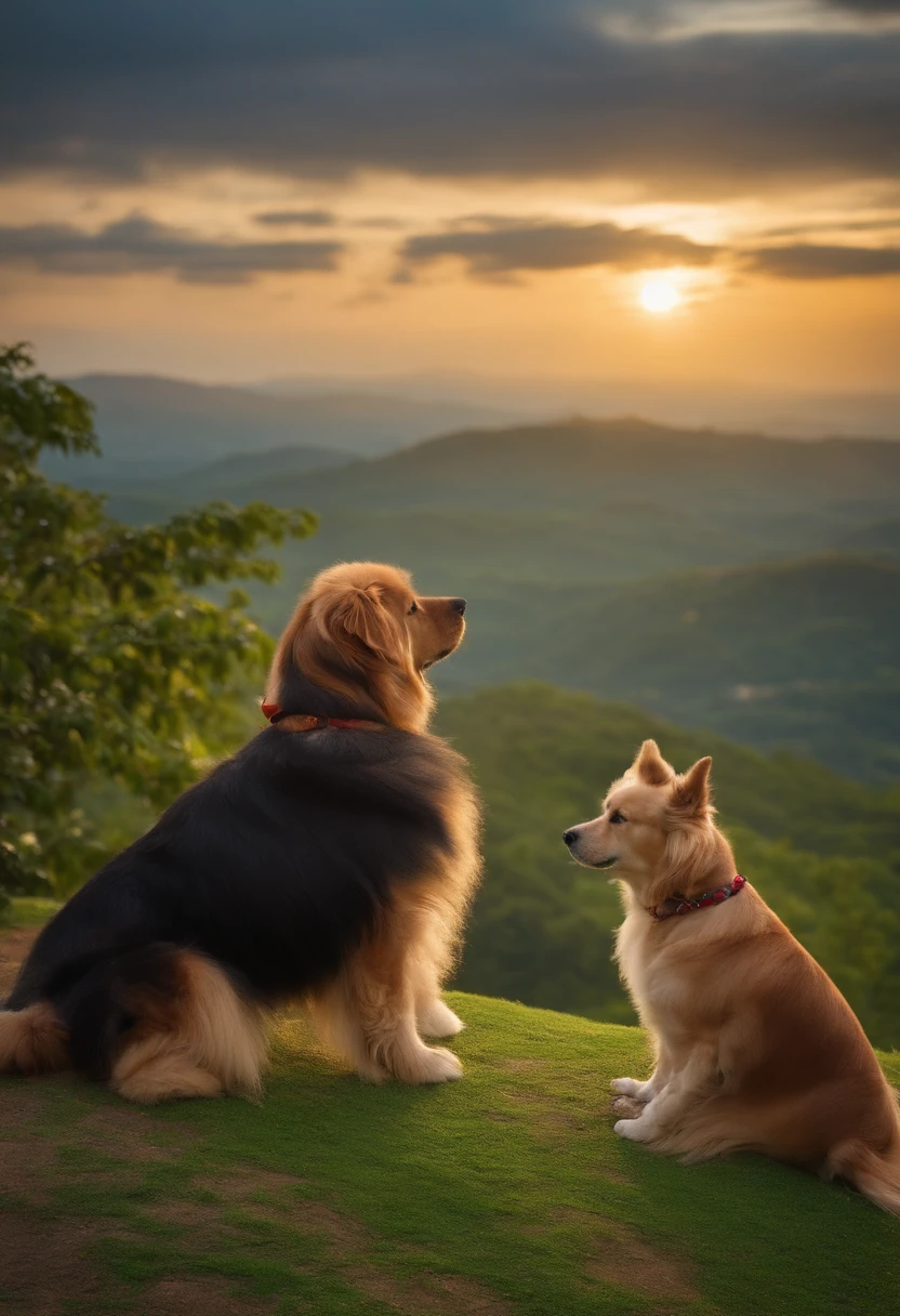 In the temple on the top of the hill, there were three assorted dogs and a novice.