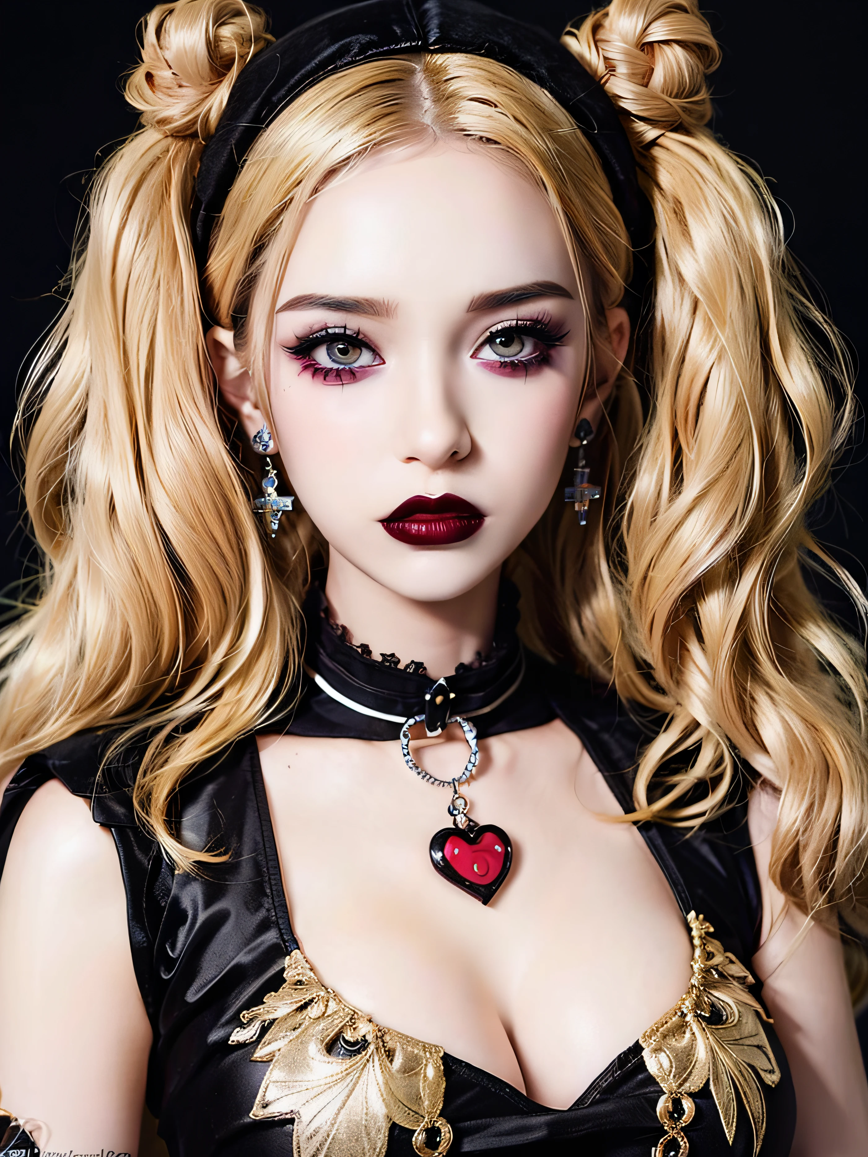 RAW photo, 1girl,South Korean idol ,  heart bun hair, HWmakeup, (Halloween costume:1.1), complex Halloween party background, (hdr, hyperdetailed:1.2),(photo: 1.3) af (realistic: 1.3), ((close-up))