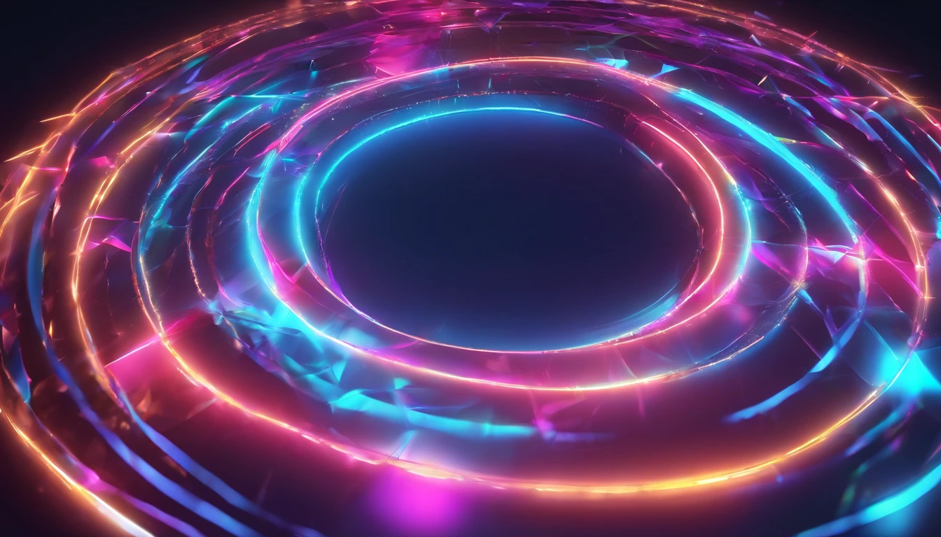 One neon circle One neon circle solid cosmic background glitters With depth