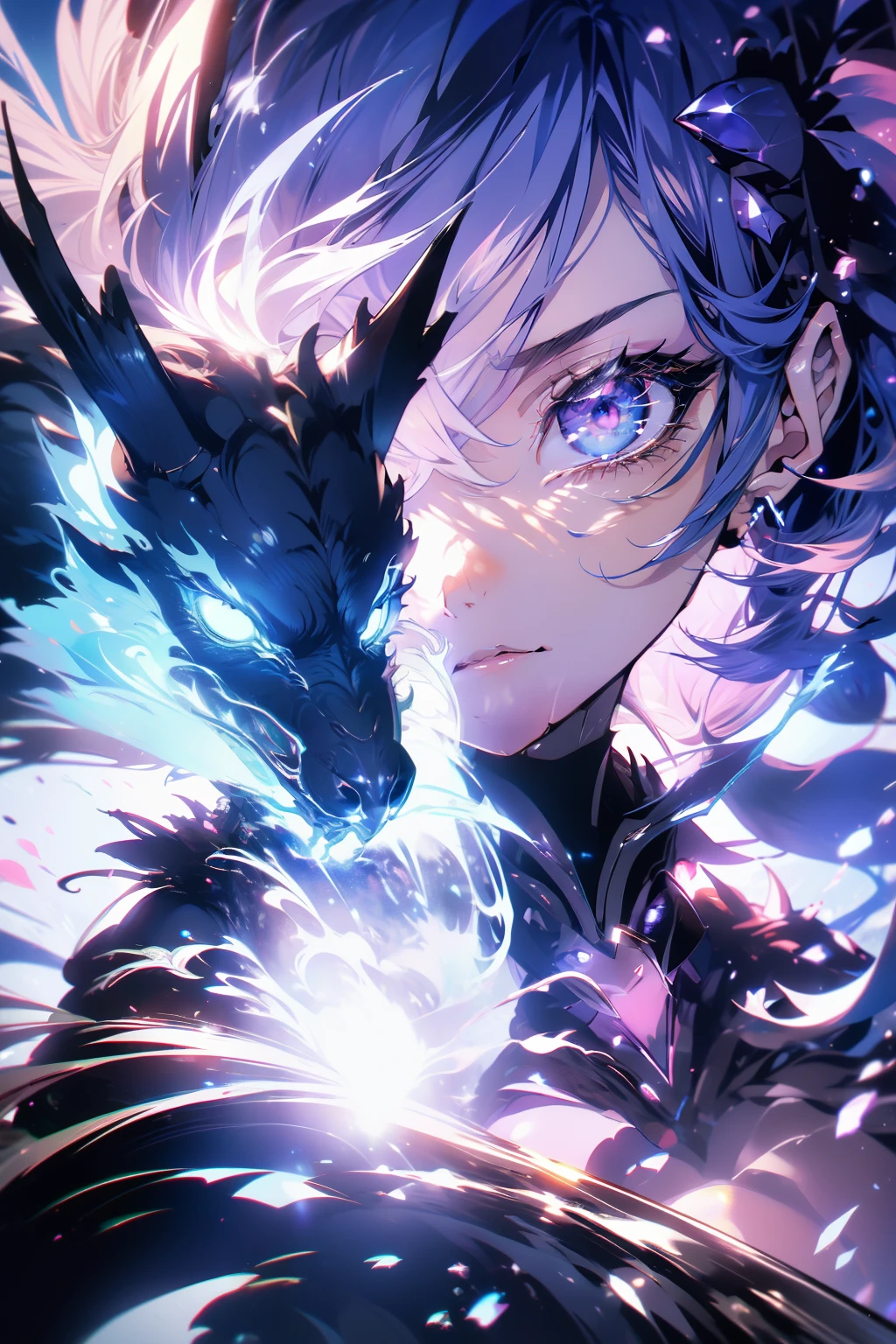 Close-up of a person in futuristic design, badass anime 8 K, Yu-Gi-Oh Art Style, 4K Anime Wallpapers, 4K Anime Wallpapers, Anime art wallpaper 8k, 4K Anime Style, anime art wallpaper 4k, anime art wallpaper 4k, 4k anime wallpaper, Yu-Gi-Oh Art, Detailed Digital Anime Art, ((masterpiece, top-quality)), (intricate light), Perfect hands, normal fingers, ultra-detailliert, vivd colour.