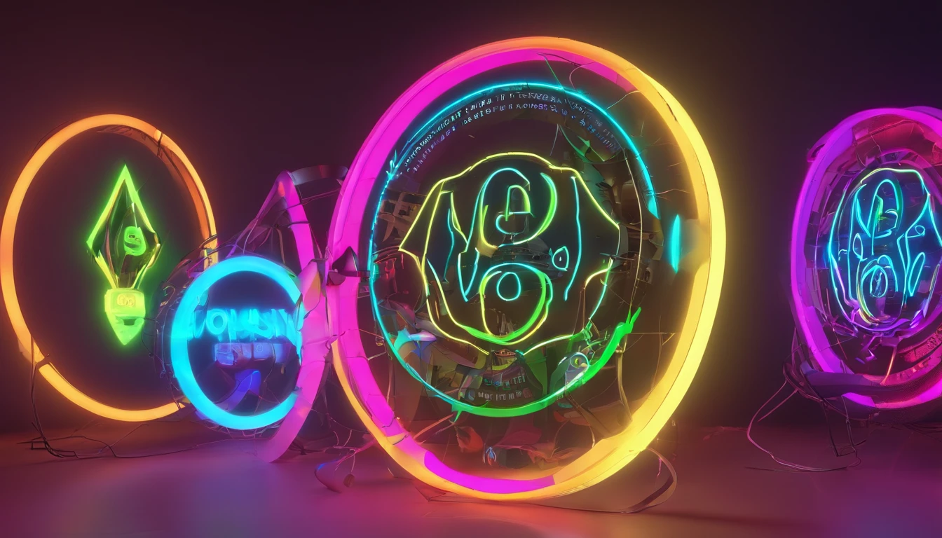 solid neons With depth Luminous Circle kosmos