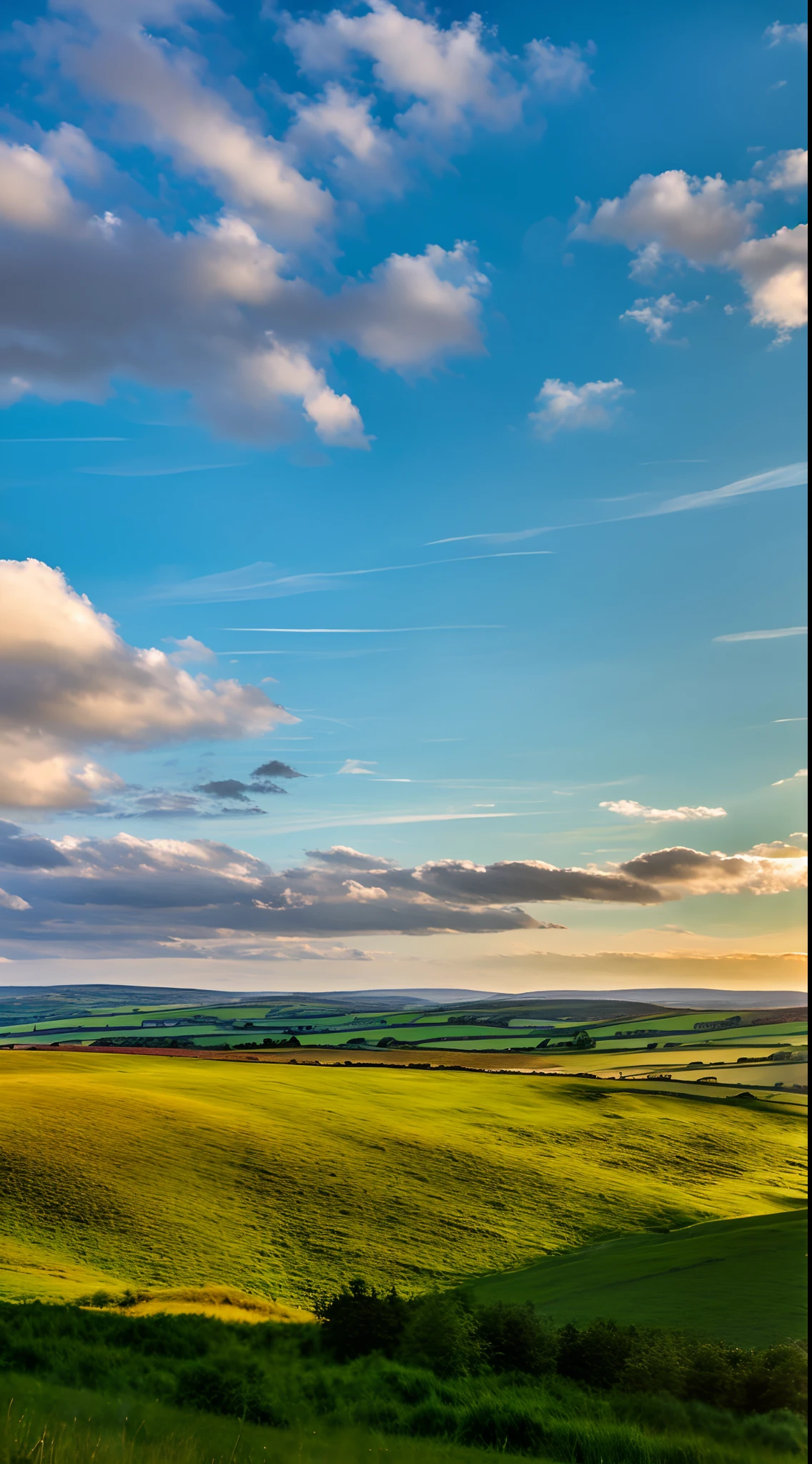 steppe landscape,blues sky and clouds, green forest, Dingdall effect,a country road,Colorful hot air balloons,high quality desktop wallpaper, verdant forest, detailed fields nature, beautiful english countryside, Stunning landscape, Rolling hills, Landscape wallpaper, lush countryside, Patches of green forest, breathtaking landscape, green fields in the background, High quality wallpaper, Beautiful wallpaper