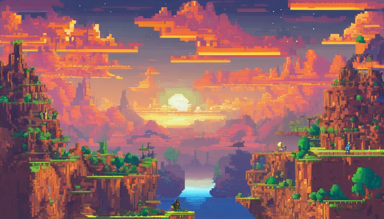 Pixel art, 3d pixel art 4k wallpaper. Incredible pixel art details. Pixel art. Detailed unreal engine, high position, Imagine a mesmerizing painting of a fantastic realm that exists in 5-dimensional space, where gravity, time, and perception transcend conventional boundaries. Bring this extraordinary world to life and let your creativity soar. Like the warp space of a time machine ride.
