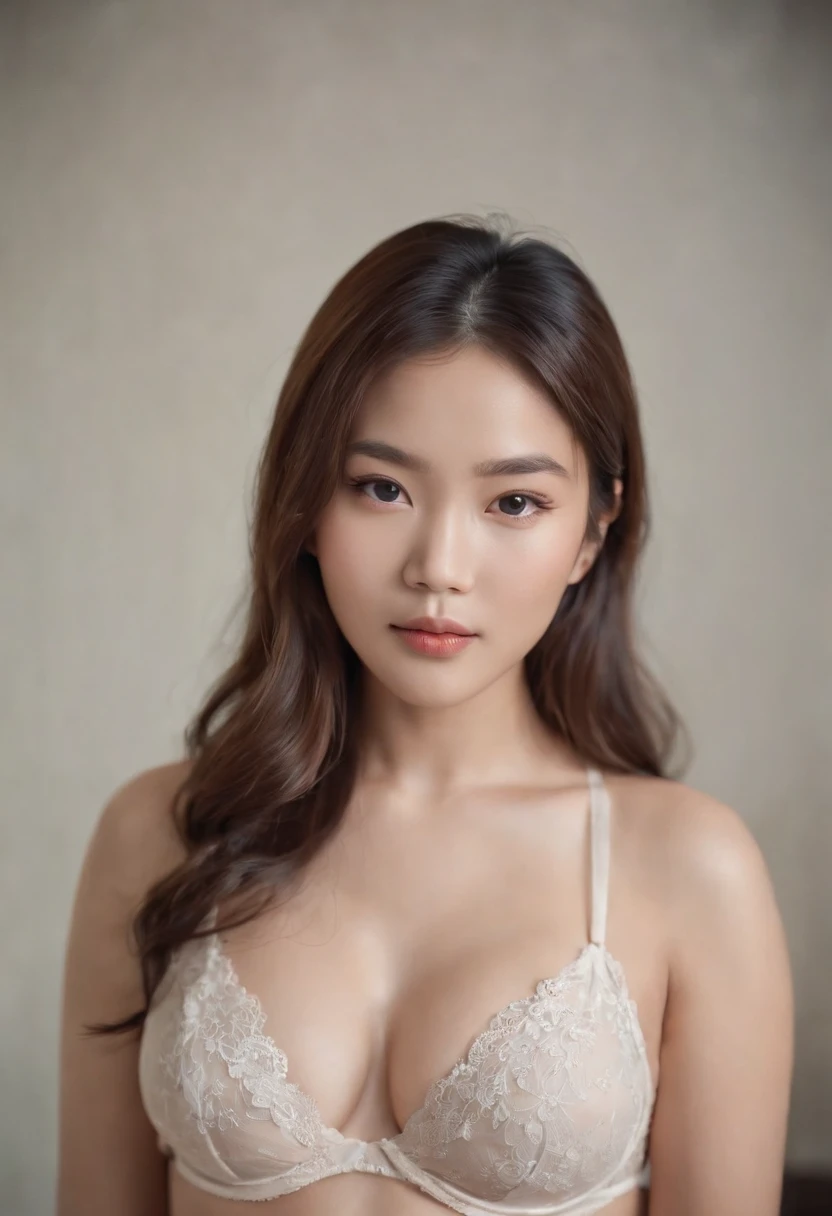 Asian looking girl in lingerie with curvy curves