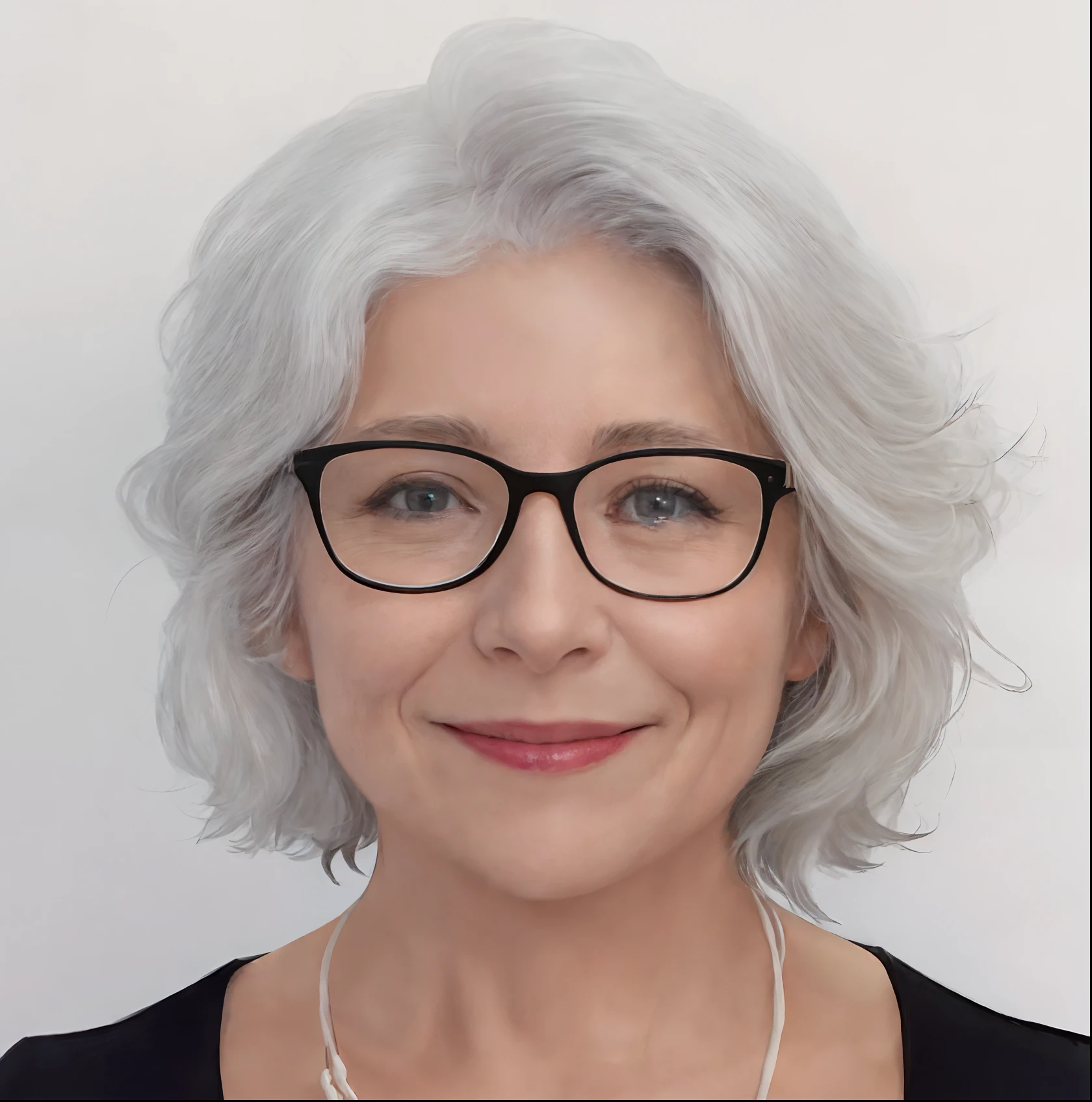 there is a woman with glasses and a necklace smiling, louise dalh - wolfe, taken in the early 2020s, véronique meignaud, magalie villeneuve, white haired lady, profile image, suzanne engelberg, laura zalenga, front portrait, professional profile photo, laurie greasly, alison williams