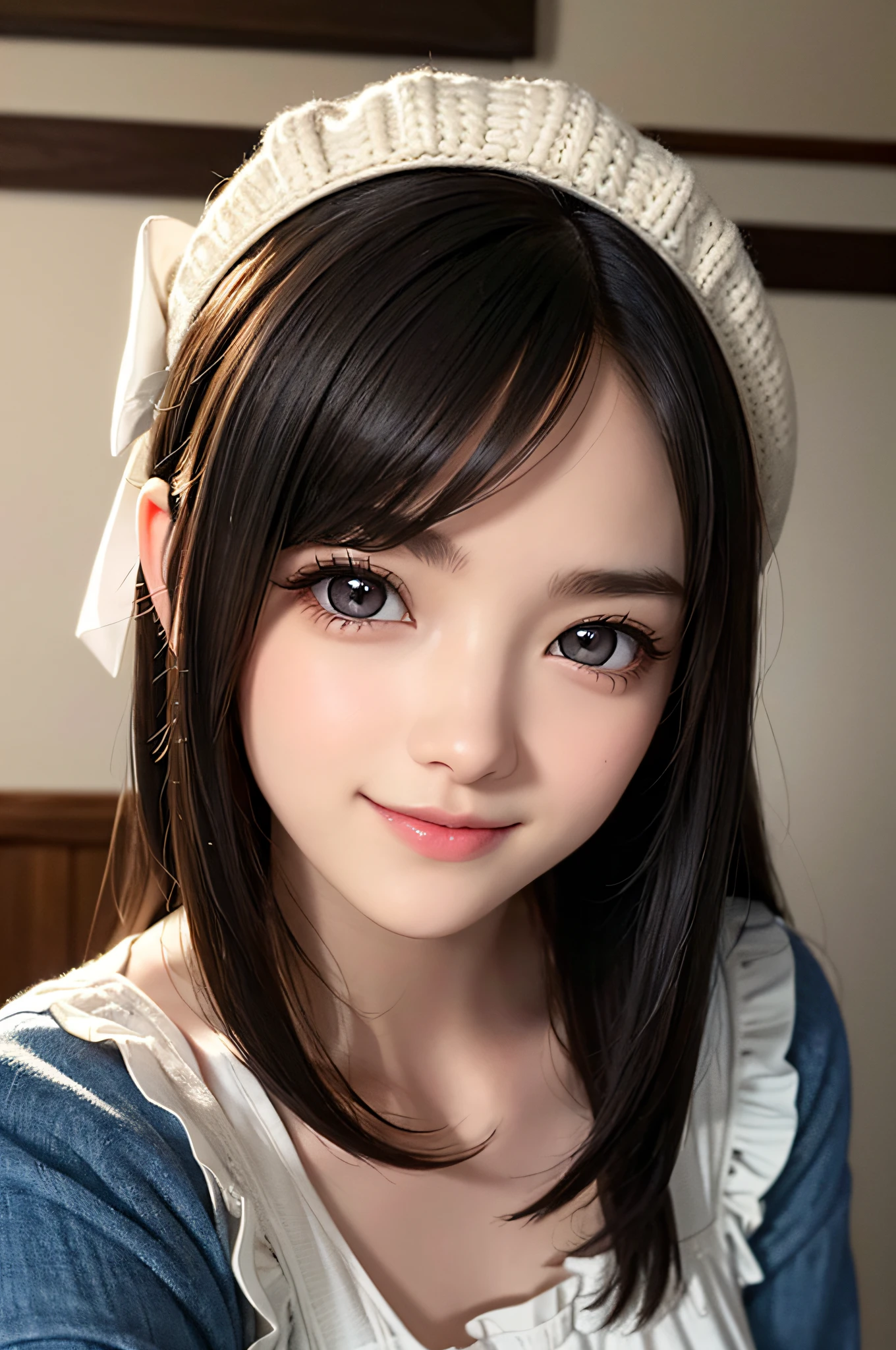 Highly detailed CG Unity 32k wallpaper, Realistic , photographrealistic , Raw photo , high-definition RAW color photography , professional photograpy , Best Quality , 超A high resolution , ultra-detailliert , official photo . Break sharp focus , detailed shadow , Soft lighting , Bokeh , bloom , Light from the front , Cinematic lighting , Light on Face , Beautiful lighting , Retro environment , Camera Flash , a polaroid photo , lo fi , Graded Tone , Film grain . adorable girl , kind , grateful , Seductive smile , Natural makeup , Beautiful eyes , Big eyes , Natural eyes . Thin eyebrows . Breaking small breasts . slim . Short stature . Beautiful skin . gleaming skin . Smooth skin . Natural Skin . Break POV . ((close up)) . (Beautiful face) .１a person、 Half body shot,extremely detailed cute girl,(20yr old)、