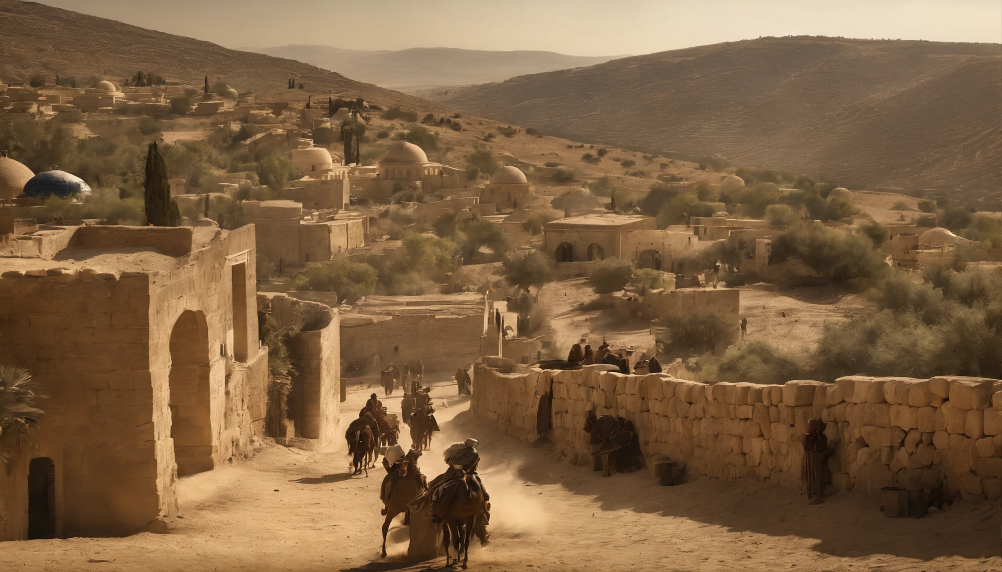 Israel vs Palestine war in 1925 era. UHD image,highly detailed