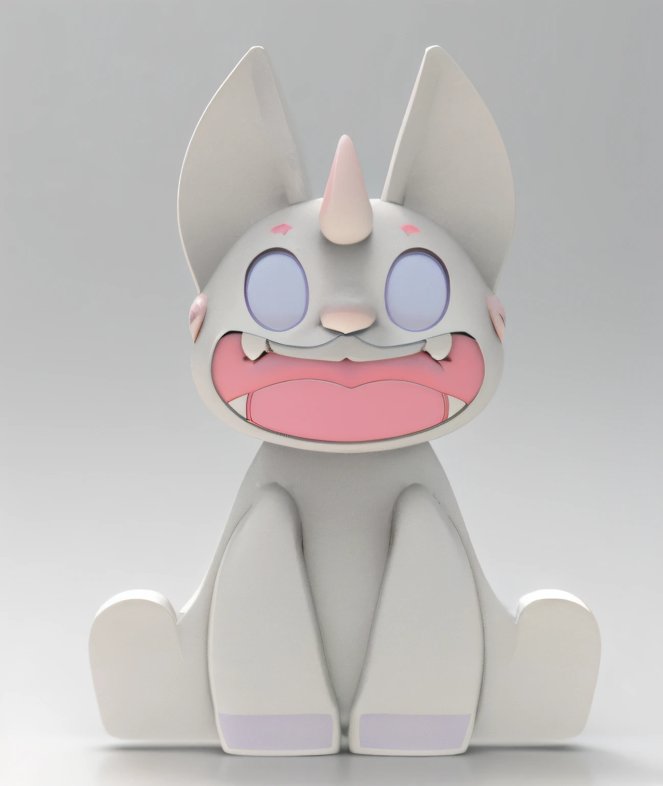 there is a cartoon cat that is sitting on the ground,With a smile on his face, lovely digital painting, cute anthropomorphic bunny, cute 3 d render, edgBunny_Character, anthropomorphic rabbit, stylized as a 3d render, 3 d render stylized, Cute! C4D, lineless, Cute detailed digital art, Fluffy white skin
