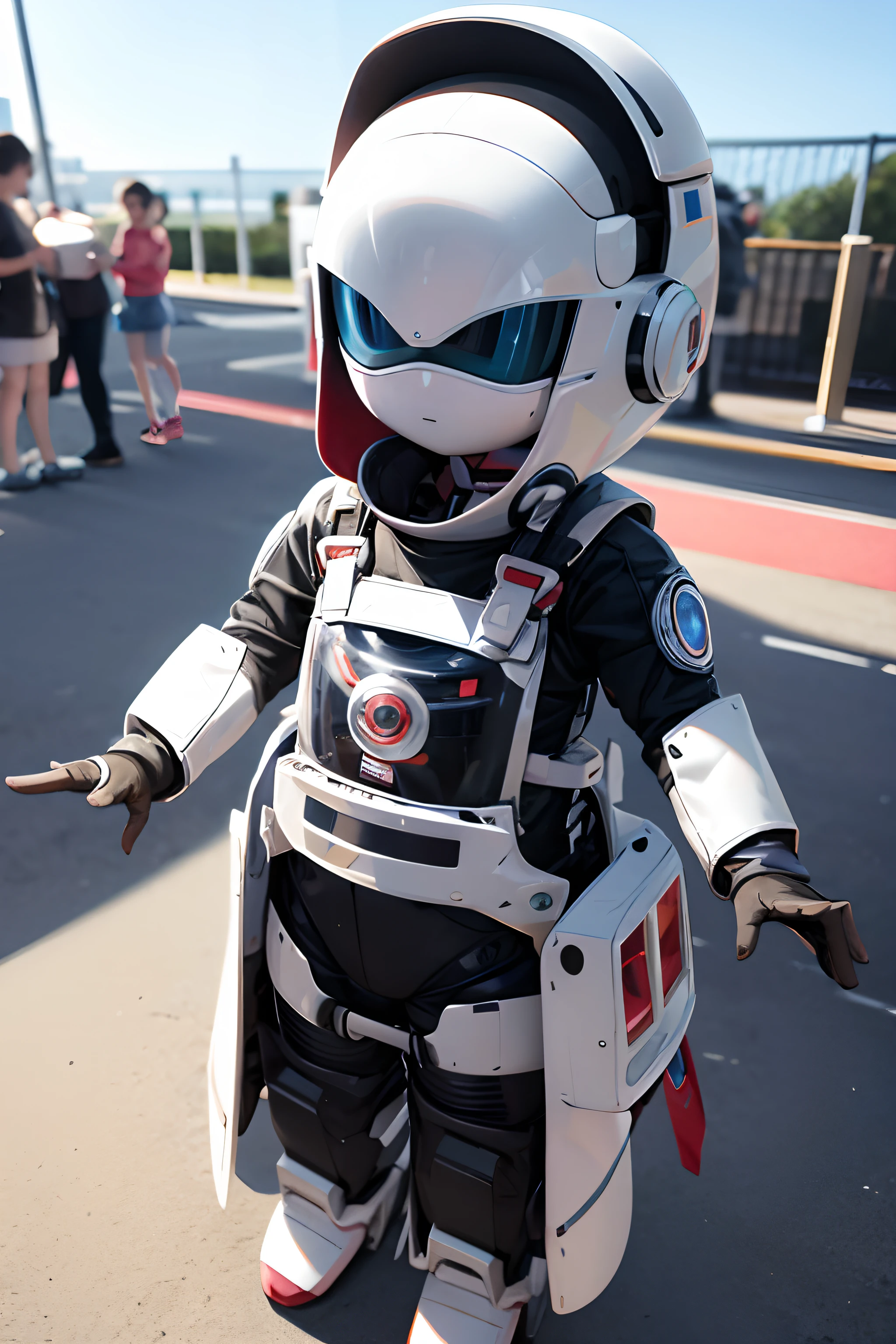 A costume of a robot that looks like it appears in a special effects work