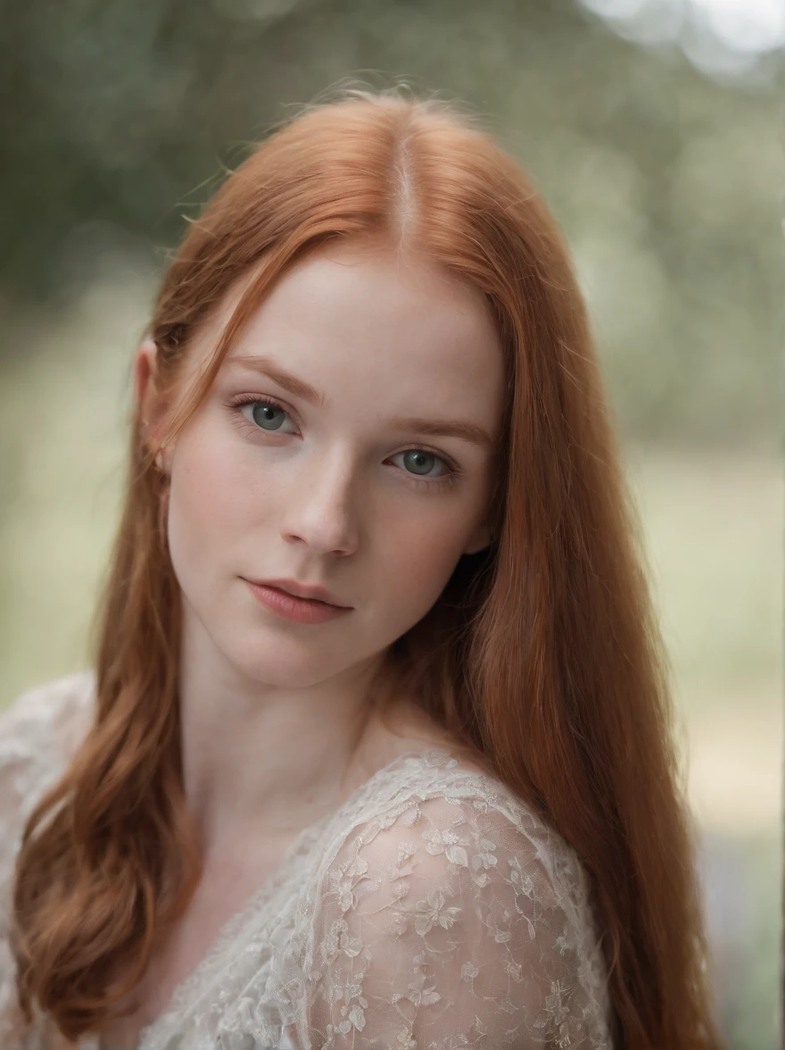 NSFW -3/4 length photo of Gorgeous redhead, long straight hair.