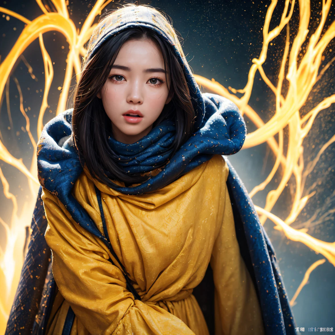 Realistic painting_book_cover:1.3, Little girl goes to the pyramids,CG Giant, Smooth CG art, Realistic. Cheng Yi, Realistic secret style, A lovely secret rendering, Rendu portrait 8k, Render character art 8 K, Kawaii realistic portrait, (Linen batik scarf), Angry fighting stance, looking at the ground, Batik linen bandana, Chinese python pattern long-sleeved garment,Uncharted(Abstract propylene splash:1.2), Dark clouds lightning background,废墟(realisticlying:1.4),Black color hair,Flour fluttering,Telephoto lens high, A high resolution, the detail, RAW photogr, Sharp Re, Nikon D850 Film Stock Photo by Jefferies Lee 4 Kodak Portra 400 Camera F1.6 shots, Rich colors, ultra-realistic vivid textures, Dramatic lighting,8K quality, Girls,Backstreets, Dark clouds lightning background(realisticlying:1.4),Black color hair,Uncharted, RAW photogr, Sharp Re, Nikon D850 Film Stock Photo by Jefferies Lee 4 Kodak Portra 400 Camera F1.6 shots, Rich colors, ultra-realistic vivid textures, Drama light film CG agency,Tropical canyon battle scene、Chinese big breasts、Vintage trench coat、three kingdom、ember、100 people、Faraway view、intense battles、high detal、masuter piece、NSFW,Multi-layered long-sleeved gauze garment,Quick-drying vest,Colorful cotton and linen sweater,Red and black snake cloak cloak,Doomsday ruins(Uncharted)Climb the streets(Armageddon)eyes filled with angry,He clenched his fists