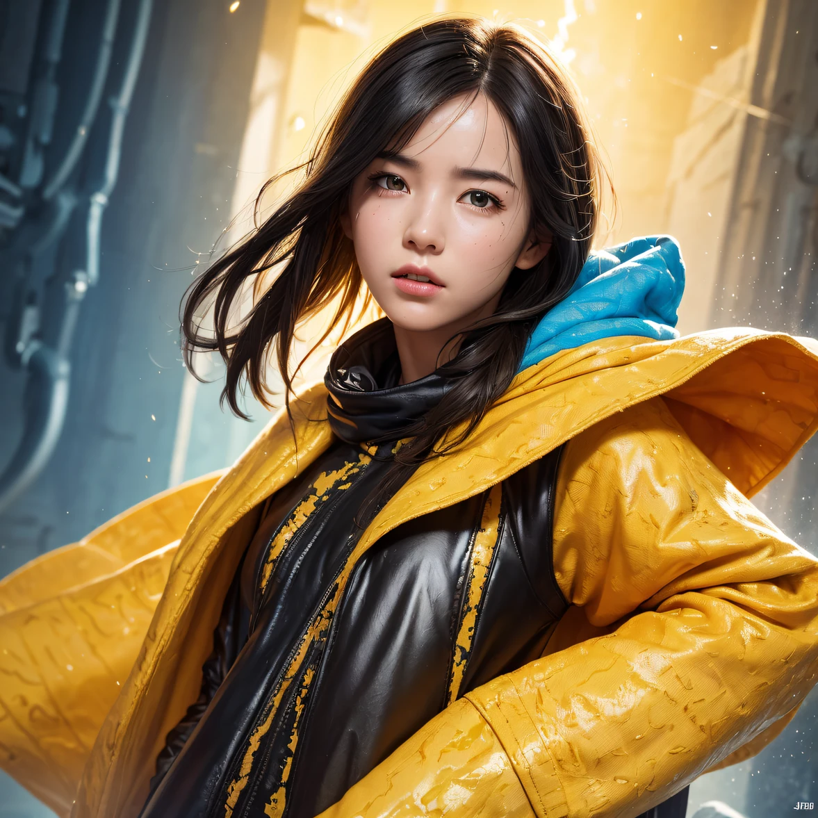 Realistic painting_book_cover:1.3, Little girl goes to the pyramids，CG Giant, Smooth CG art, Realistic. Cheng Yi, Realistic secret style, A lovely secret rendering, Rendu portrait 8k, Render character art 8 K, Kawaii realistic portrait， （Linen batik scarf）， Angry fighting stance， looking at the ground， Batik linen bandana， Chinese python pattern long-sleeved garment，Uncharted（Abstract propylene splash：1.2）， Dark clouds lightning background，废墟（realisticlying：1.4），Black color hair，Flour fluttering，Telephoto lens high， A high resolution， the detail， RAW photogr， Sharp Re， Nikon D850 Film Stock Photo by Jefferies Lee 4 Kodak Portra 400 Camera F1.6 shots, Rich colors, ultra-realistic vivid textures, Dramatic lighting，8K quality, Girls，Backstreets， Dark clouds lightning background（realisticlying：1.4），Black color hair，Uncharted， RAW photogr， Sharp Re， Nikon D850 Film Stock Photo by Jefferies Lee 4 Kodak Portra 400 Camera F1.6 shots, Rich colors, ultra-realistic vivid textures, Drama light film CG agency，Tropical canyon battle scene、Chinese big breasts、Vintage trench coat、three kingdom、ember、100 people、Faraway view、intense battles、high detal、masuter piece、NSFW，Multi-layered long-sleeved gauze garment，Quick-drying vest，Colorful cotton and linen sweater，Red and black snake cloak cloak，Doomsday ruins（Uncharted）Climb the streets（Armageddon）eyes filled with angry，He clenched his fists