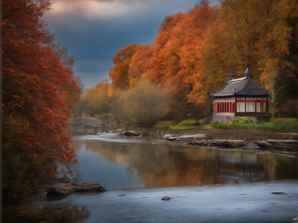 шедевр, beste-Qualit, highly quality, extremely detailed CG 8k wallpaper unit, Jardin chinois classique, paysage, Amsterdam, hiver, ((Neige)), Dehors, ciel, jour, paysage, Eau, arbre, ciel bleu, cascade , nature, lac, Rio, Ciel nuageux, award-winning photograph, Bokeh, profondeur de champ, Hdr, fleur, aberration chromatique, rendering, highly detailed, Trend in the ArtStation, tendance de la SCG, complexe, high details, dramatique, Art in the middle of travel, 3840x2160, Rouge et blanc