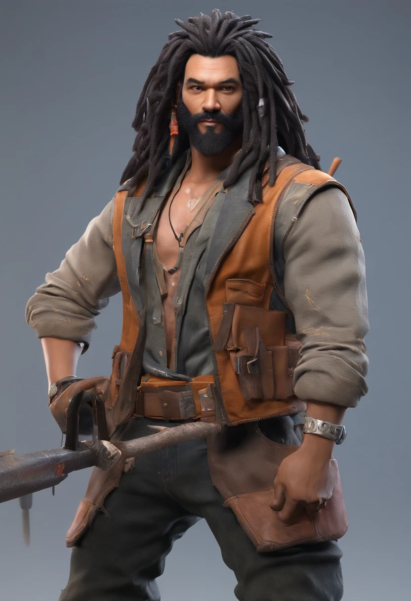 (Best Quality,4K,8K,hight resolution,masutepiece:1.2), Ultra-detailed, Realistic:1.37,
((Chainsaw on the head、Pochita))、((thick and long dreadlocks:1.2))、((The whole body was covered with black hair..))、((Little Wolfman))、((Wolf body hair))、(characteristic long dreadlocks)、((Stuffed wolf))、((Black hair all over the body))、
