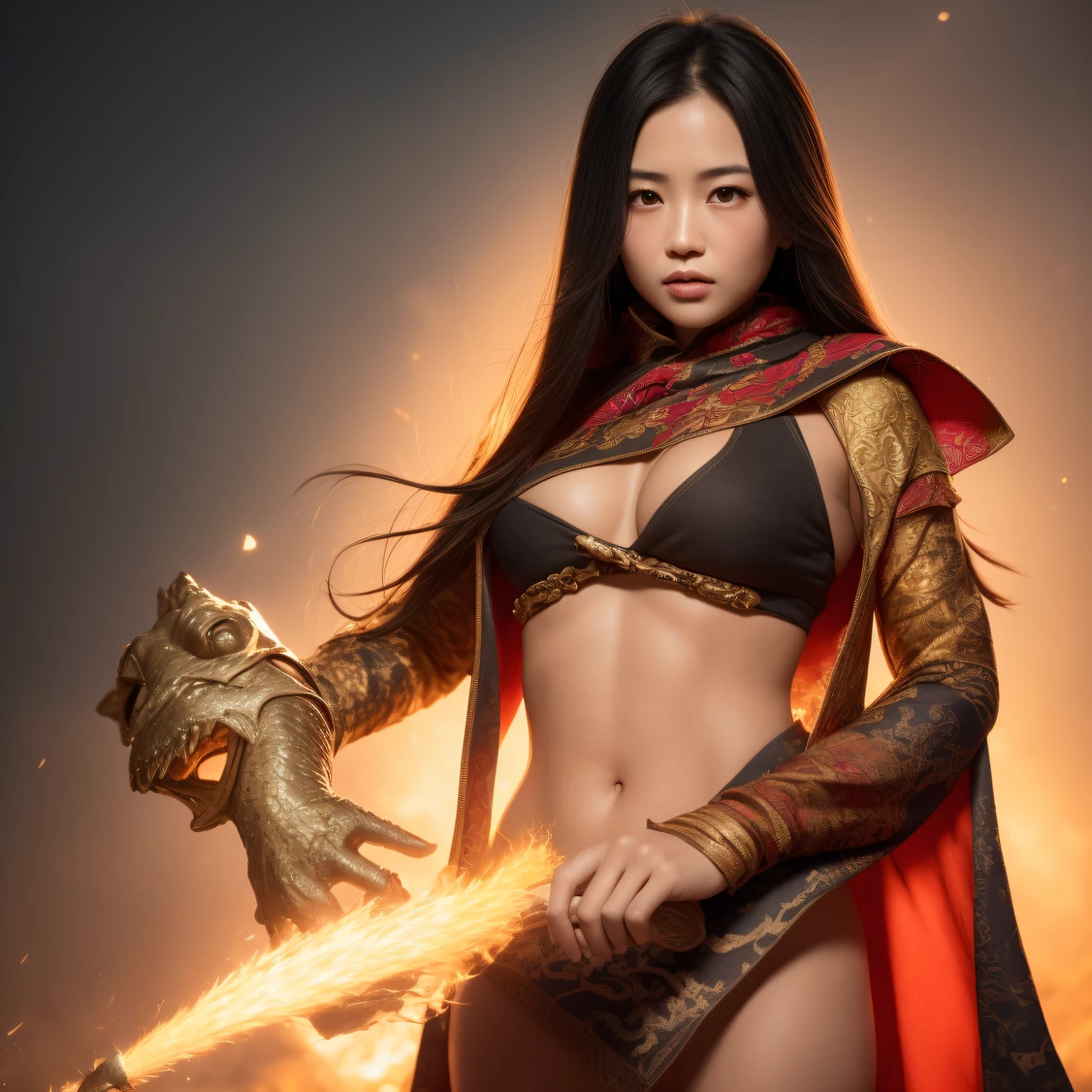 CG Giant Secret Realm,Asian women pose in colorful bikinis, Realistic secret manga girl rendering, detailed face of a asian girl, Realistic in the secret world, Smooth CG art, Realistic. Cheng Yi, Realistic secret style, A lovely secret rendering, Rendu portrait 8k, Render character art 8 K, Kawaii realistic portrait, (Linen batik scarf), Angry fighting stance, looking at the ground, Batik linen bandana, Chinese python pattern long-sleeved garment,Uncharted(Abstract propylene splash:1.2), Dark clouds lightning background,废墟(realisticlying:1.4),Black color hair,Flour fluttering,Telephoto lens high, A high resolution, the detail, RAW photogr, Sharp Re, Nikon D850 Film Stock Photo by Jefferies Lee 4 Kodak Portra 400 Camera F1.6 shots, Rich colors, ultra-realistic vivid textures, Dramatic lighting,8K quality, Girls,Backstreets, Dark clouds lightning background(realisticlying:1.4),Black color hair,Uncharted, RAW photogr, Sharp Re, Nikon D850 Film Stock Photo by Jefferies Lee 4 Kodak Portra 400 Camera F1.6 shots, Rich colors, ultra-realistic vivid textures, Drama light film CG society,Tropical canyon battle scene、Chinese big breasts、Vintage trench coat、three kingdom、ember、100 people、Faraway view、intense battles、high detal、masuter piece、NSFW,Multi-layered long-sleeved gauze garment,Quick-dry vest,Colorful cotton and linen sweater,Red and black snake cloak cloak,Doomsday ruins(Uncharted)Climb the streets(Armageddon)eyes filled with angry,He clenched his fists