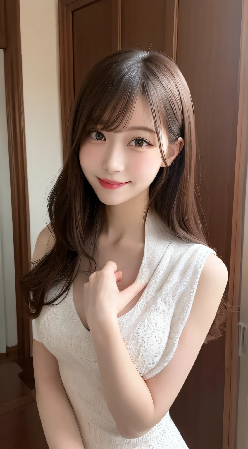 masutepiece, Best Quality, Illustration, Ultra-detailed, finely detail, hight resolution, 8K Wallpaper, Perfect dynamic composition, Beautiful detailed eyes, doress,Medium Hair, mid-chest, Natural Color Lip, Random and sexy poses,Smile,Tower Mansion