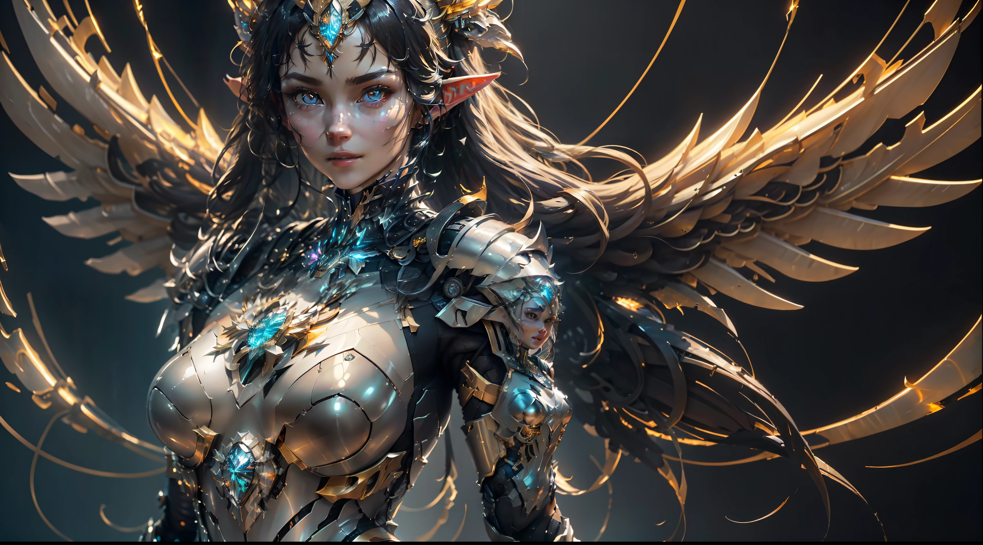 8K high quality wallpaper delicate water drops,Beautiful woman out of the bath bare shoulders
Molded characteristic sense standing posture
Elf ears
The breeze hat ribbon is seductive and energetic,Blurred,Extinction,moving,tempt
The dress comes with gold edges, star-shaped pupils, hair ornaments, necklaces, jewelry
Wavy detail hair
Purple pupils,ninja
Eye details are delicately depicted,largeeyes,
Metallic glossy robot joints fine metal wing
Bow hair ornament
Perfect face magazine cover full body indoor street moonlight
sash
Real human skin attractive eyes are very detailed
Upturned lips Elegant smile
Take an MP5 and shoot with a gun pointed at it
Angel Wings 1。4
A close-up of a gold and white statue,Super detailed rendering,3 D rendering character art 8 K,Intricate white and gold armor,high detail iconic character,8K rendering",octane render”,Octane rendering",Super detail octane rendering",Super detailed octane rendering,Ultra-detailed 3D rendering, Futuristic style werewolf
Reflective art
nurse
Crystal flowers,