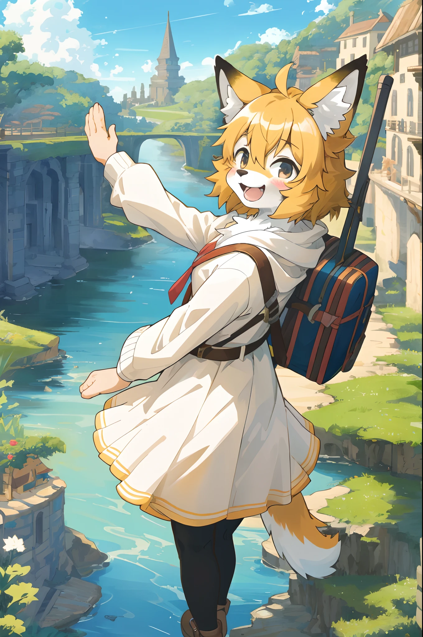 cover_page, super high resolution, detailed background, World Heritage Site, 6+boys, 6+girls, Happy, joyful, absurdres(Photos of solo travelers)(kemono, furry anthro),