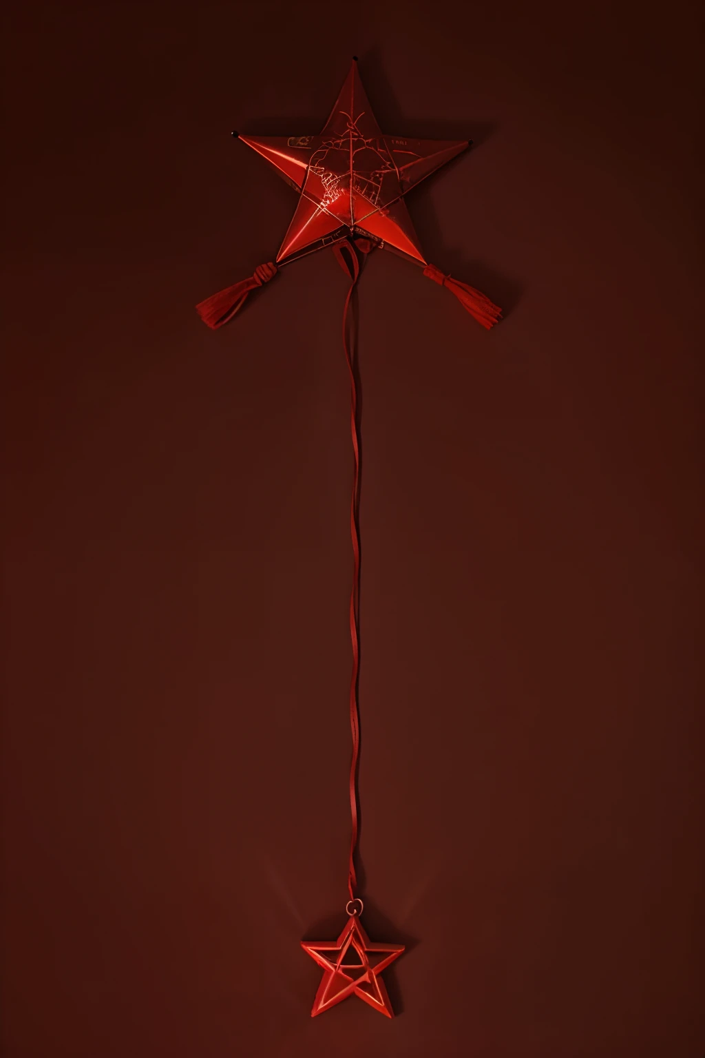 A red balloon with a pentagram,It has a red culture on it,Prints of the Chinese Communist Party