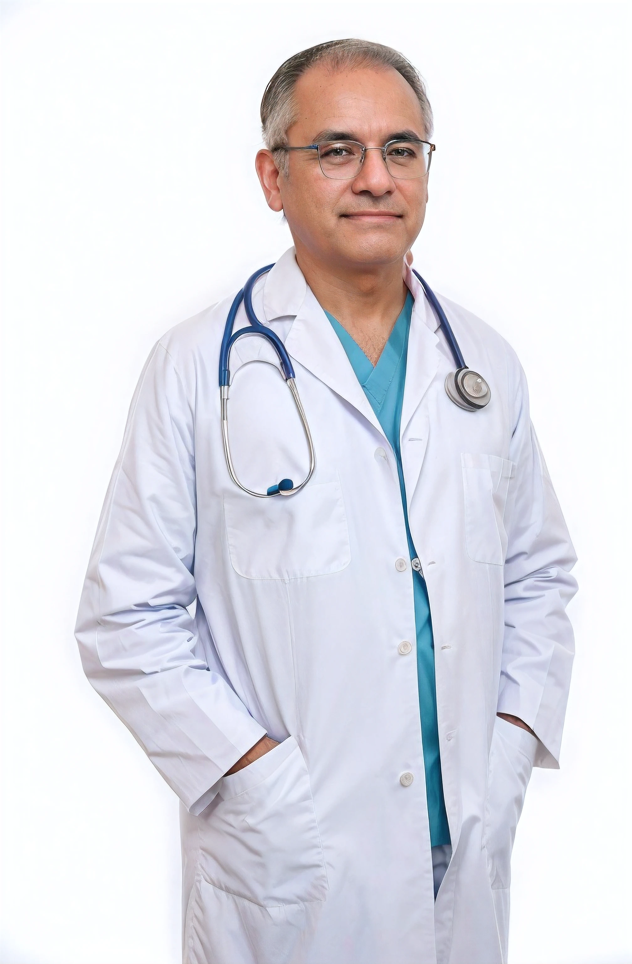 Male doctor in white coat and blue scrubs, medic, Male physician, medic, (medic), medical photography, wearing lab coat and glasses, foto retrato profissional, usando jaleco, conspiracionista local, surgeon, retrato profissional, Directed by: Juan O'Gorman, jaleco, Foto de corpo inteiro de Steve, Jose Miguel Romano Francisca, catalog photo