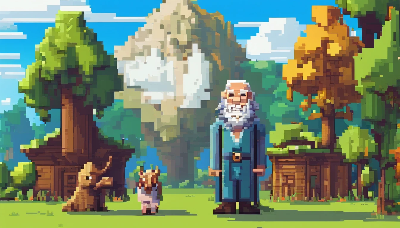 old man, giant, best quality, very high resolution, 4K detailed CG, masterpiece, Stribo, cloud, sky, Slavic mythology, forest, aesthetics, beautiful image, centered on screen, full body