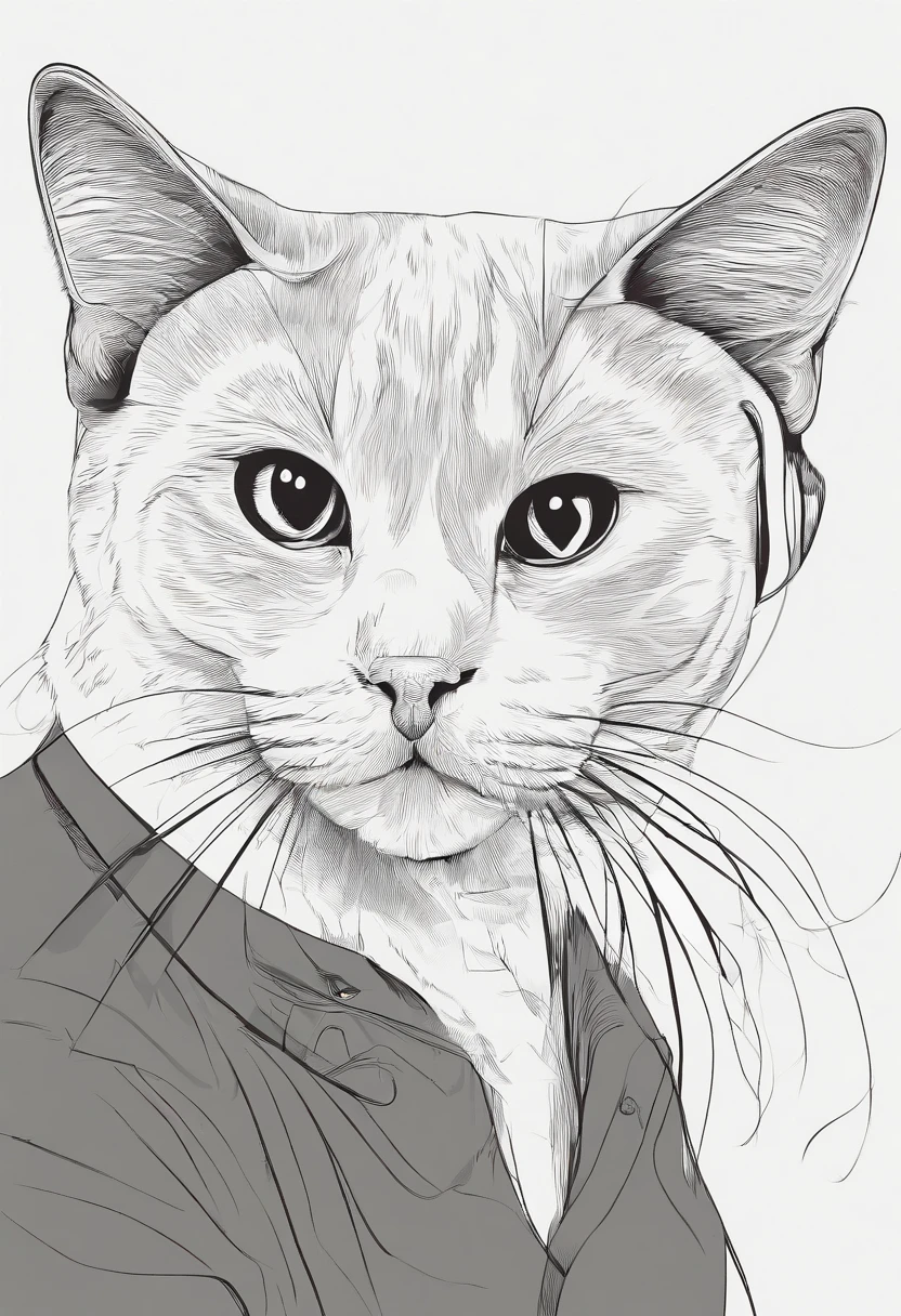 Cute cat,sketch style,funny design