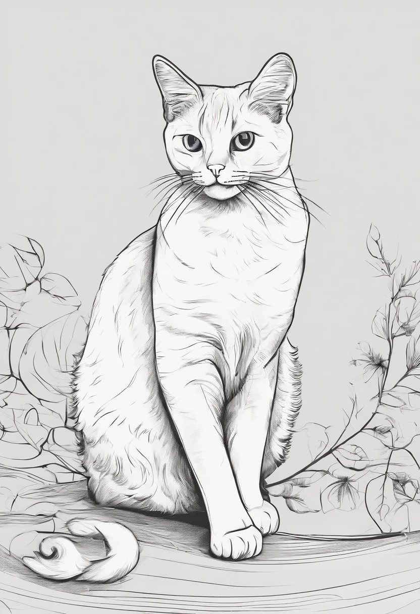 Cute cat,sketch style,funny design,kids style