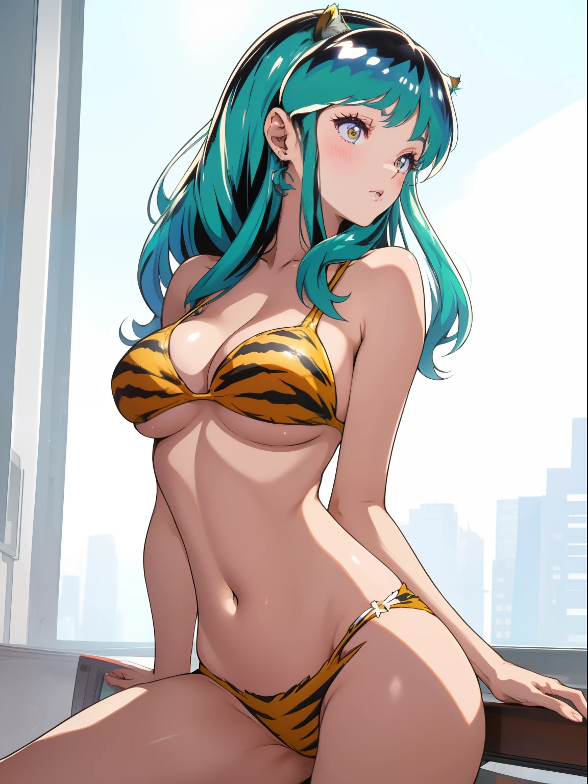 lum, bikini, tiger, sexy, (doggy style: 1.2), masterpiece, (penetration: 1.2),nsfw