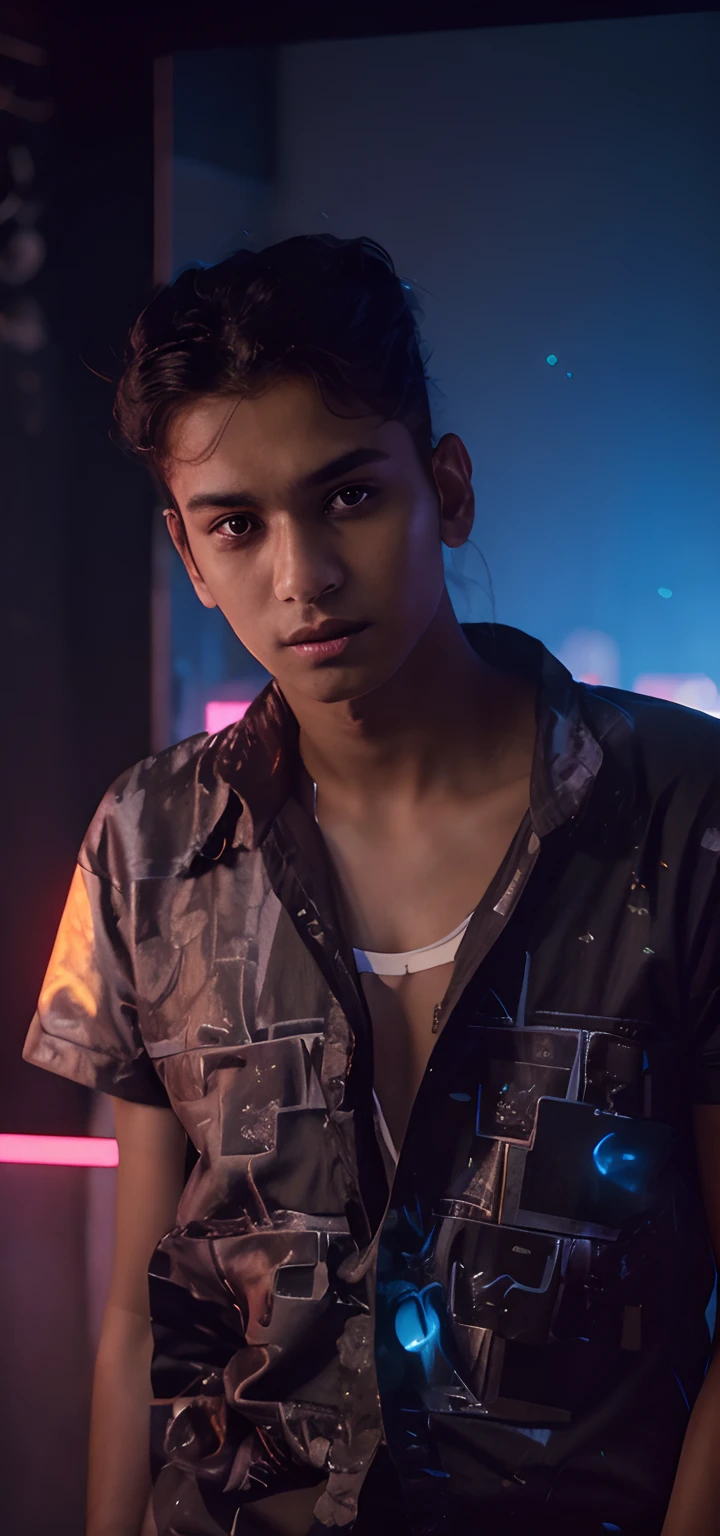 Cyberpunk, neon background, change background, realistic face,17 years old,8k,face no change,no hear change, original face,Indian