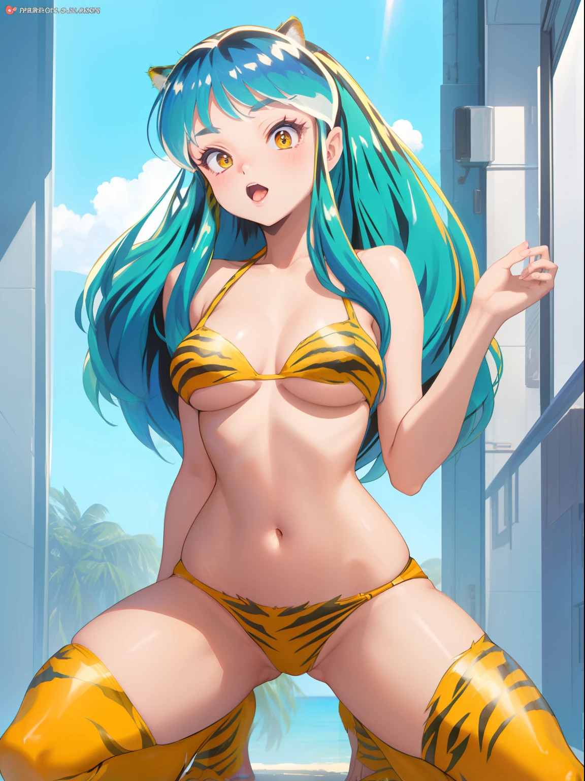 lum, bikini, tiger, sexy, (doggy style: 1.2), masterpiece, (penetration: 1.2),nsfw