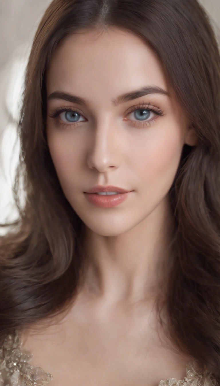 masterpiece, best quality, ultra-detailed), selfie of a super beautiful girl around 23 yo dark long hair, selfie of a young woman, dress, bedroom eyes, violet myers, without makeup, natural makeup, looking directly at the camera, face with artgram, subtle makeup, stunning full body shot, piercing blue eyes, beautiful angle, attractive pose, cute girl, sexy pose, upper body picture, upper body, upper body shot