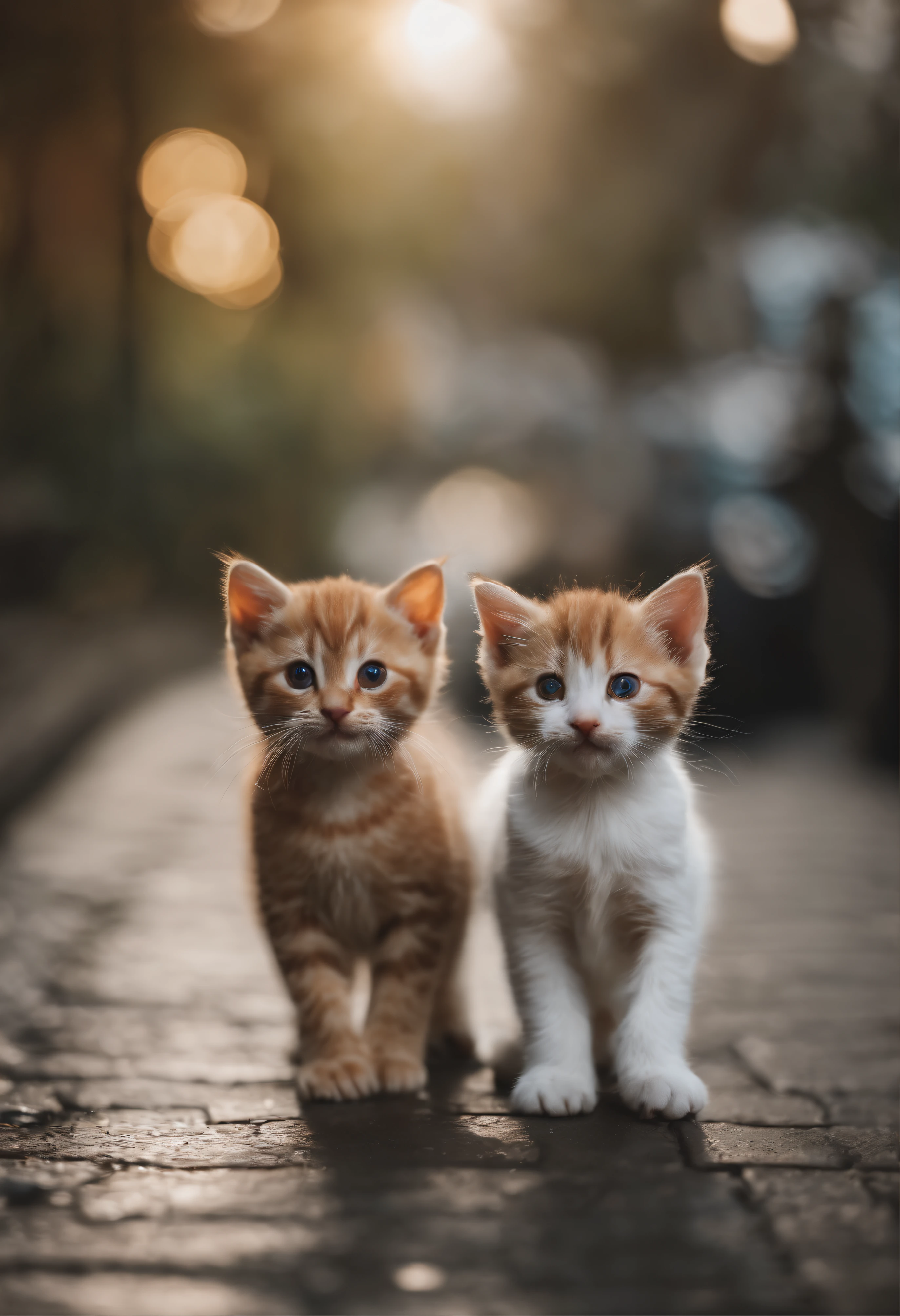 I have two little kittens, a cute little cat, cute kittens, Cutest, Incredibly cute, Adorable and cute, And cute and lovely. They are walking down the street with backpacks, Walking together, commute, Proudly walk down the street, And the cat is walking. They are cute in the style of 🍂 and 🍁, Adorable and cute, Cute and adorable, oh, nice and cute. They are known as real-life Tom and Jerry.