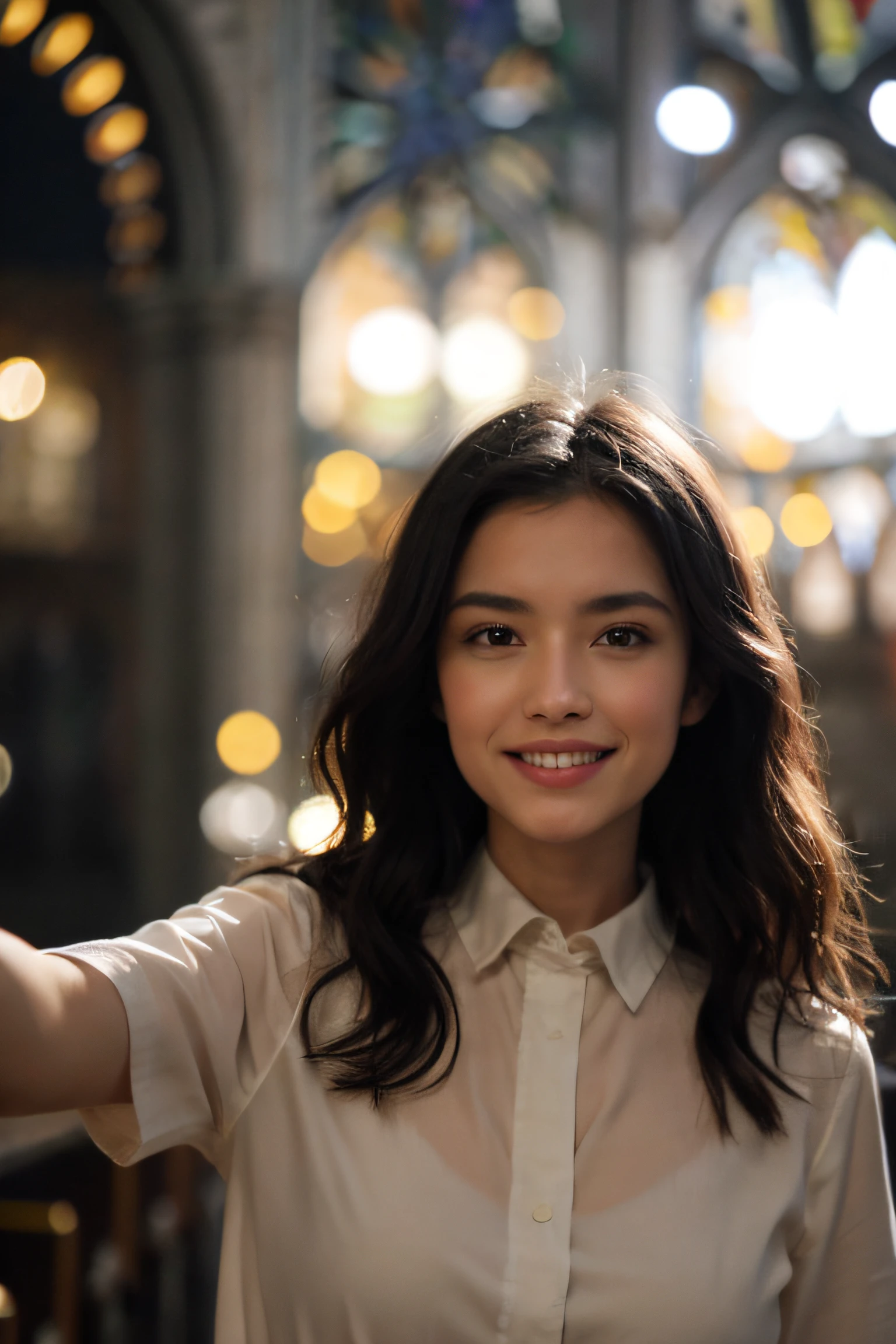 (Develop a smile, flower, White background, grin, Shirt, Looking at Viewer, Simple background, bouquet, Upper body, Red Shirt:1.3), A (Selfie:1.2) Cute (年轻:1.5) 1girl in, (age:1.5), skin gloss, Rembrandt lighting, (CMYK Hair, Wavy Hair:1.36), Expressionless photo of passport, identification papers, (close to viewer, POV:1.1), Small breasts, From above, Dinamic Light, day light, Sunshine, (freckle:0.2), (Dark mole:0.2), (Skin spots, acnes, Skin blemishes, age spot, lanugo:0.2), (At Notre Dame Cathedral:1.3) Natural Hand 2-3500
Movie angle, (Cinematic_light, Cinematic_shadowy, Bokeh, depth of fields:1.2),, Natural Skin Texture, Hyper-Realism, nffsw, hyperdetails, Raw photo, Photorealistic, Best Quality, hight resolution, Realistic, 8K, Caustics, Dinamic Light, Beautiful and delicate lips, Delicate fingers, Detailed pupil, Real Human Skin,