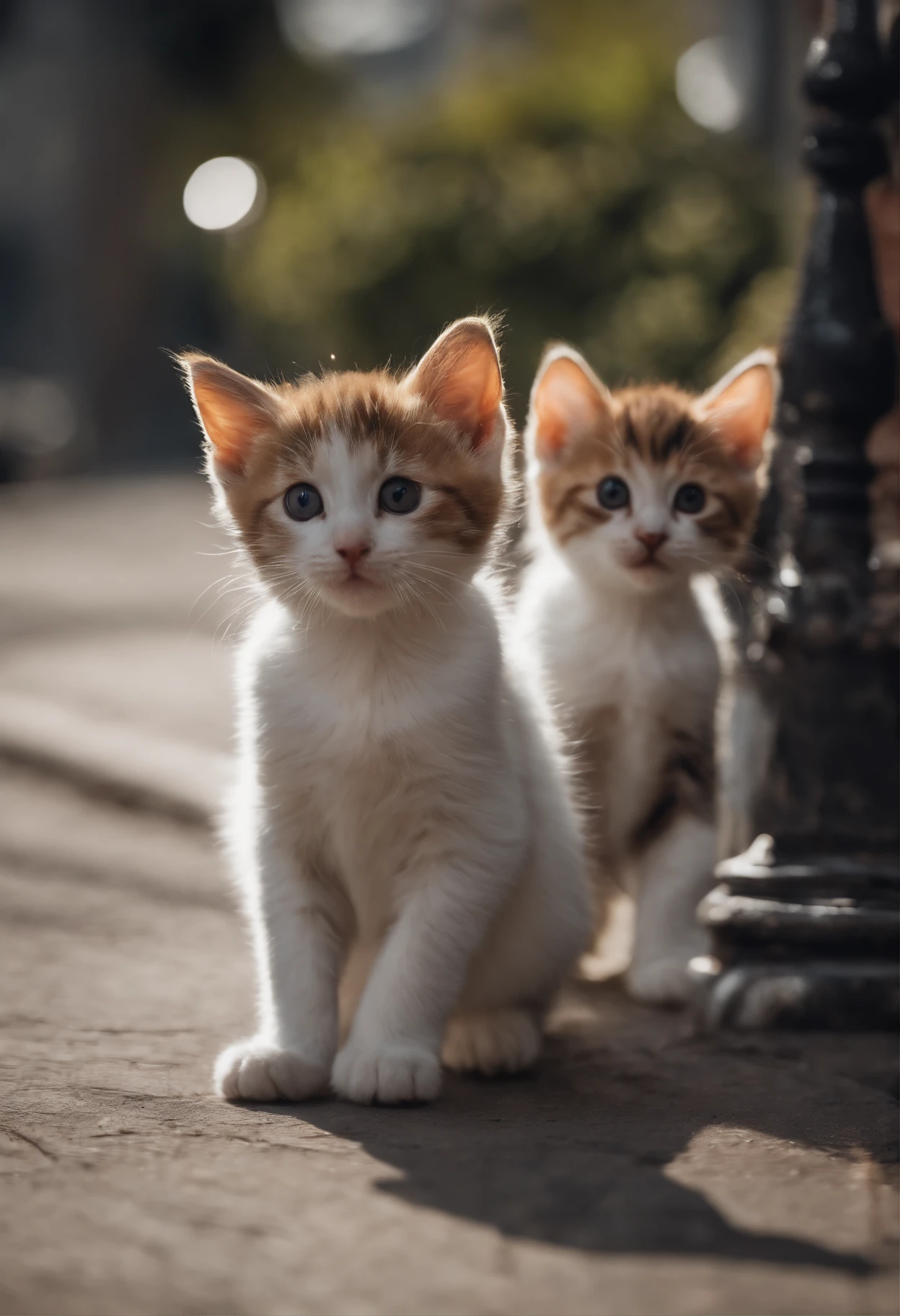 I have two little kittens, a cute little cat, cute kittens, Cutest, Incredibly cute, Adorable and cute, And cute and lovely. They are walking down the street with backpacks, Walking together, commute, Proudly walk down the street, And the cat is walking. They are cute in the style of 🍂 and 🍁, Adorable and cute, Cute and adorable, oh, nice and cute. They are known as real-life Tom and Jerry.