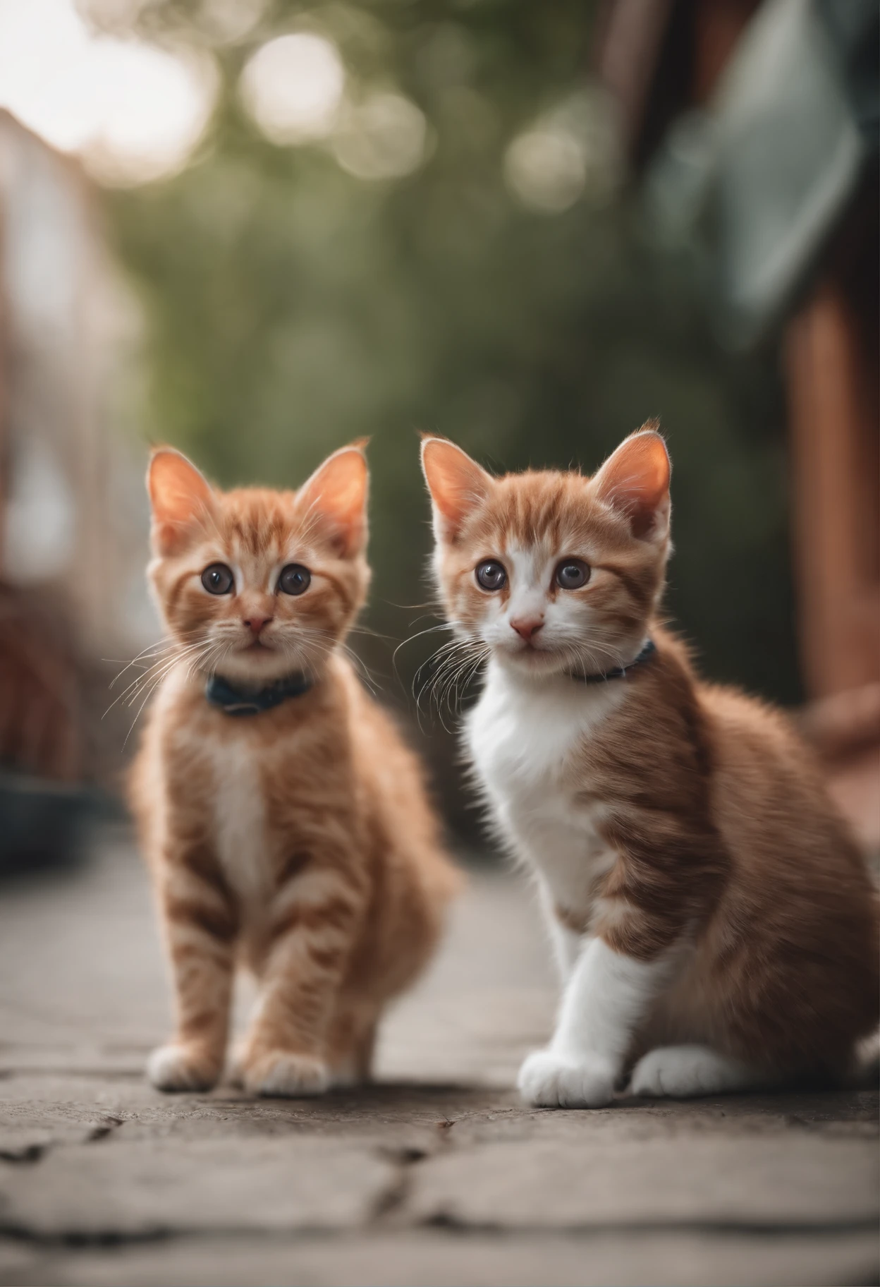 I have two little kittens, a cute little cat, cute kittens, Cutest, Incredibly cute, Adorable and cute, And cute and lovely. They are walking down the street with backpacks, Walking together, commute, Proudly walk down the street, And the cat is walking. They are cute in the style of 🍂 and 🍁, Adorable and cute, Cute and adorable, oh, nice and cute. They are known as real-life Tom and Jerry.