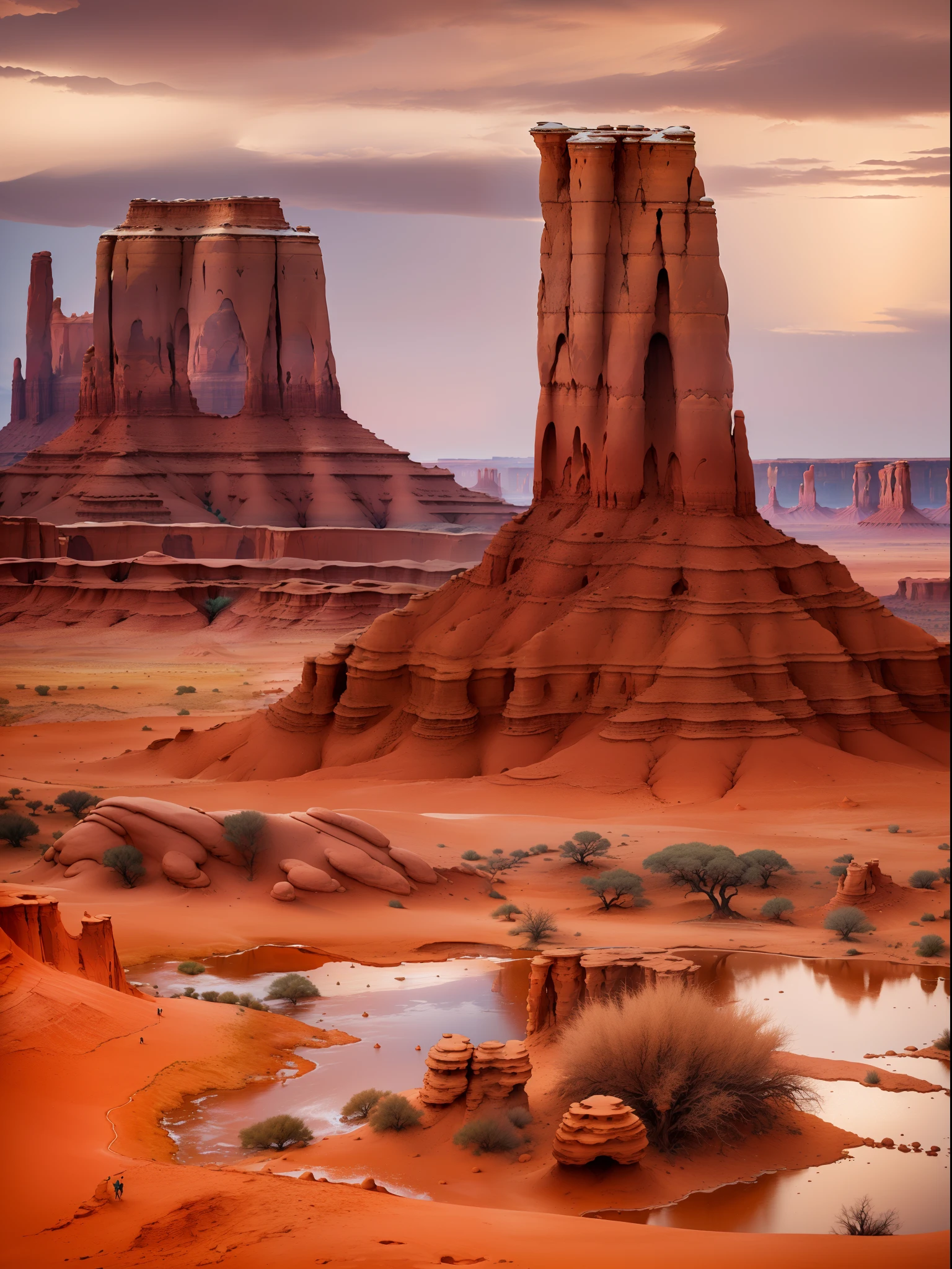 (Best quality,4K,A high resolution,Masterpiece:1.2),Artistic,Natural scenery,Stunning landscapes,Photography,mysterious (monument valley, Tsé Bii Ndzisgaii),(Huge sandstone formations, towering rock),geomerty，lizard：1.2