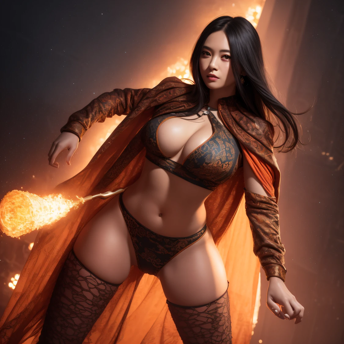 CG Giant Secret Realm,Asian women pose in colorful bikinis, Realistic secret manga girl rendering, detailed face of a asian girl, Realistic in the secret world, Smooth CG art, Realistic. Cheng Yi, Realistic secret style, A lovely secret rendering, Rendu portrait 8k, Render character art 8 K, Kawaii realistic portrait, (Linen batik scarf), Angry fighting stance, looking at the ground, Batik linen bandana, Chinese python pattern long-sleeved garment,Uncharted(Abstract propylene splash:1.2), Dark clouds lightning background,废墟(realisticlying:1.4),Black color hair,Flour fluttering,Telephoto lens high, A high resolution, the detail, RAW photogr, Sharp Re, Nikon D850 Film Stock Photo by Jefferies Lee 4 Kodak Portra 400 Camera F1.6 shots, Rich colors, ultra-realistic vivid textures, Dramatic lighting,8K quality, Girls,Backstreets, Dark clouds lightning background(realisticlying:1.4),Black color hair,Uncharted, RAW photogr, Sharp Re, Nikon D850 Film Stock Photo by Jefferies Lee 4 Kodak Portra 400 Camera F1.6 shots, Rich colors, ultra-realistic vivid textures, Drama light film CG society,Tropical canyon battle scene、Chinese big breasts、Vintage trench coat、three kingdom、ember、100 people、Faraway view、intense battles、high detal、masuter piece、NSFW,Multi-layered long-sleeved gauze garment,Quick-dry vest,Colorful cotton and linen sweater,Red and black snake cloak cloak,Doomsday ruins(Uncharted)Climb the streets(Armageddon)eyes filled with angry,He clenched his fists,