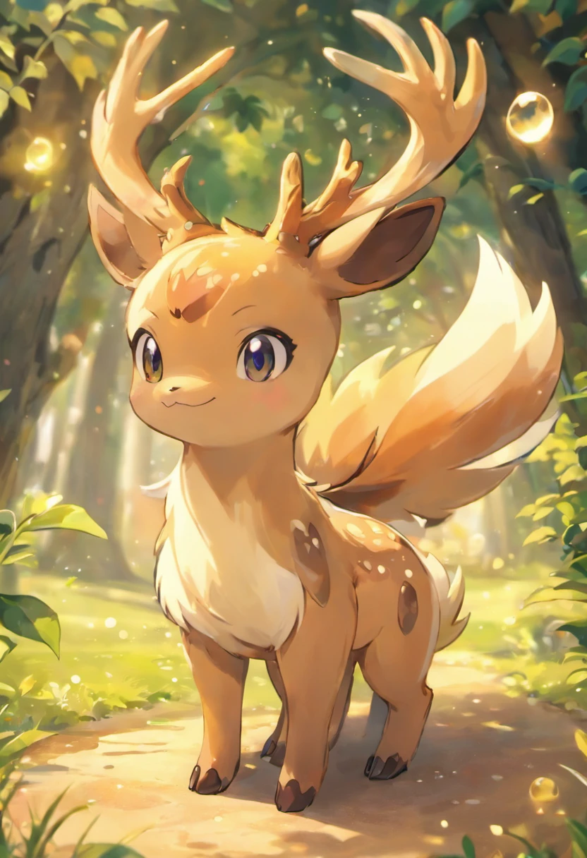 (A)Unique,Pokemon,Fawn antlers, (Best quality),Ultra-detailed, (Realistic:1.37), (Vivid colors), (Bokeh), (hdr)