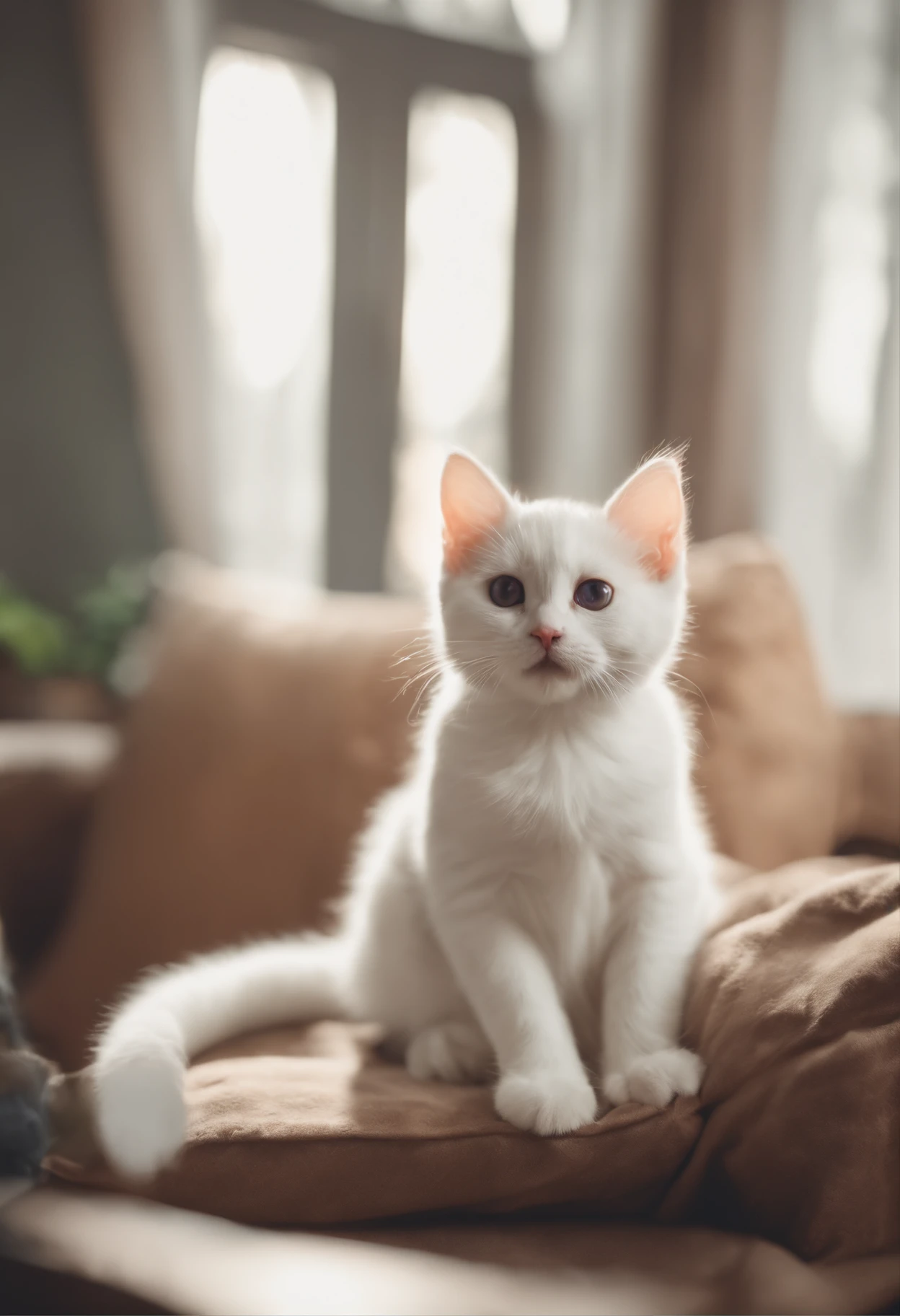 there is a cat on it, a cute little cat, The cutest kitten in history, Very beautiful and cute girl cat, Lewd and excited white cat, a cute little cat, Intelligent cat, an anthro cat, funny cat, cute kittens, And a sad cat. They read books on the couch、Sitting on a chair. They are relaxing after a hard day. They are wearing pajamas.