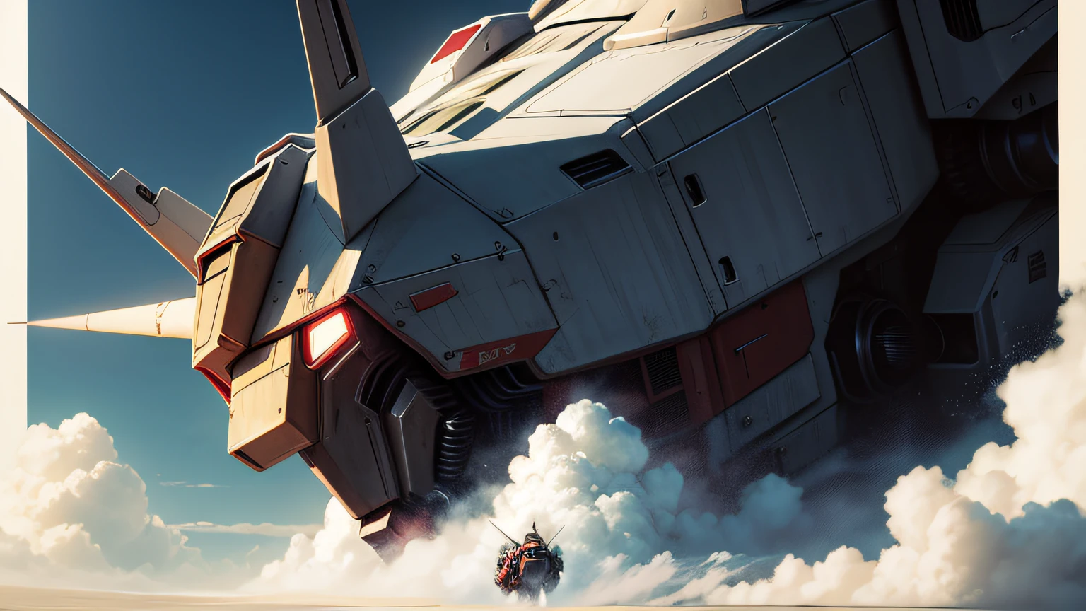 gundam, miyazaki style, wallpaper, epic, realistic