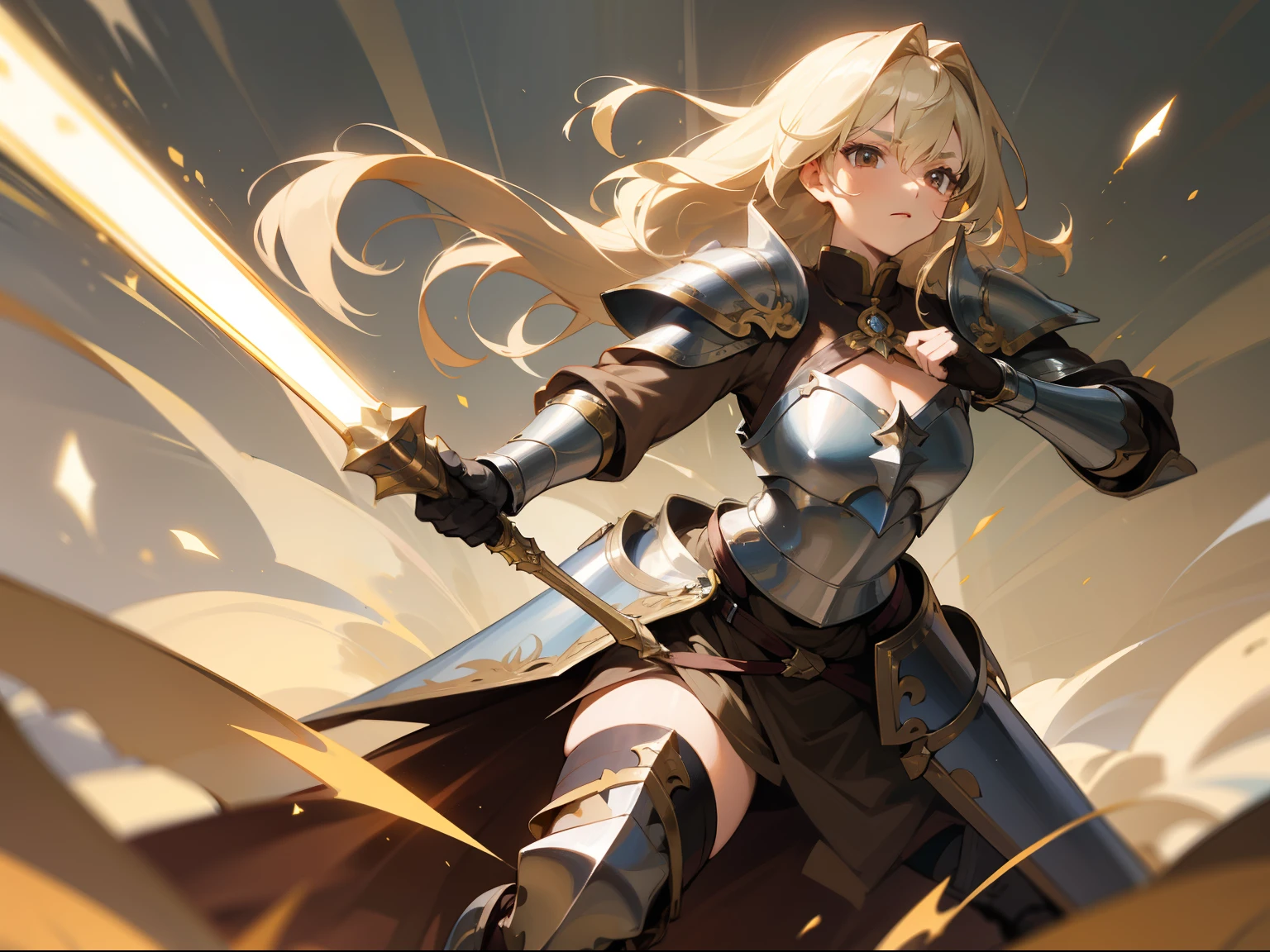 (Best Quality: 1.3), 8K, (Masterpiece: 1.3), Ultra High Resolution, 1 Girl, Oversize, (Sword: 1.5), Open Stance, Dynamic Attack Action Pose, Slash, Attack Action, (Speeding) Moving Girl in Sky at High Speed, (Slow Motion: 1.3), ( motion blur:1.3), (speed lines:1.4), sense of speed, elf, (white armor), (forest), blonde, (full body: 1.4), cute face, medium hair, 18 years old,