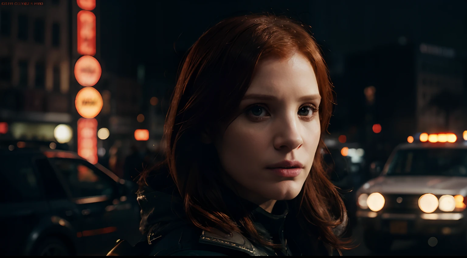 Jessica Chastain as a character from Tom Clancy's The Division in a high-resolution 4K poster, Detailed Kodachrome Film Appearance and Discreet Lighting Effect. cinematic
