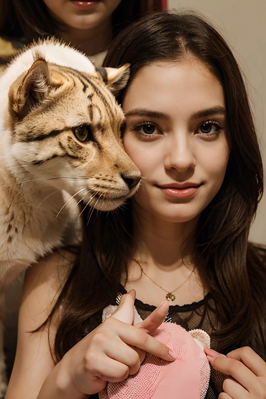 Images that convey decision in choosing a pet animal with a girl pointing to the same among several others
