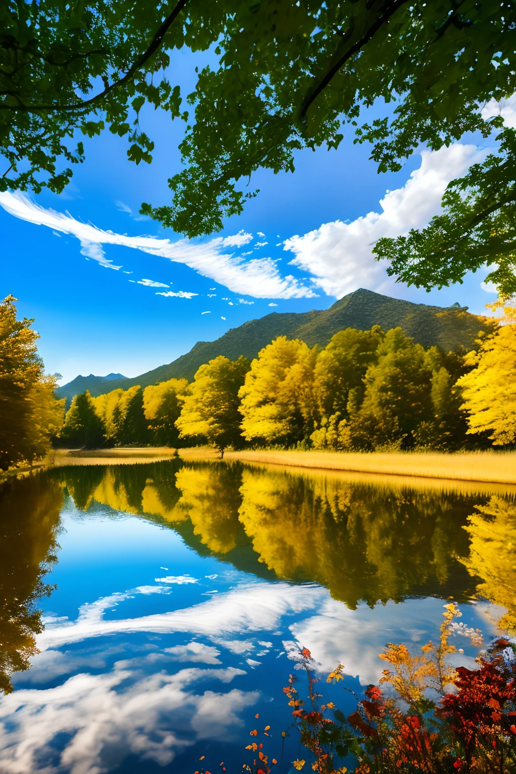 tmasterpiece,Ultimate quality,CG unity 8k wallpaper,Super delicate,Beautiful skies and clouds,Rich natural scenery,Autumn in Xinjiang,Lakes and rivers,Waterfall flying water,Aoyama is beautiful,Nowhere to be seen,Excellent view,A long-won photo contest,Background bokeh,The depth of field is full,HDR high dynamics,True restore,iintricate,Attention to detail,Dramatic,The perfect presentation of Midjourney's artistic style。