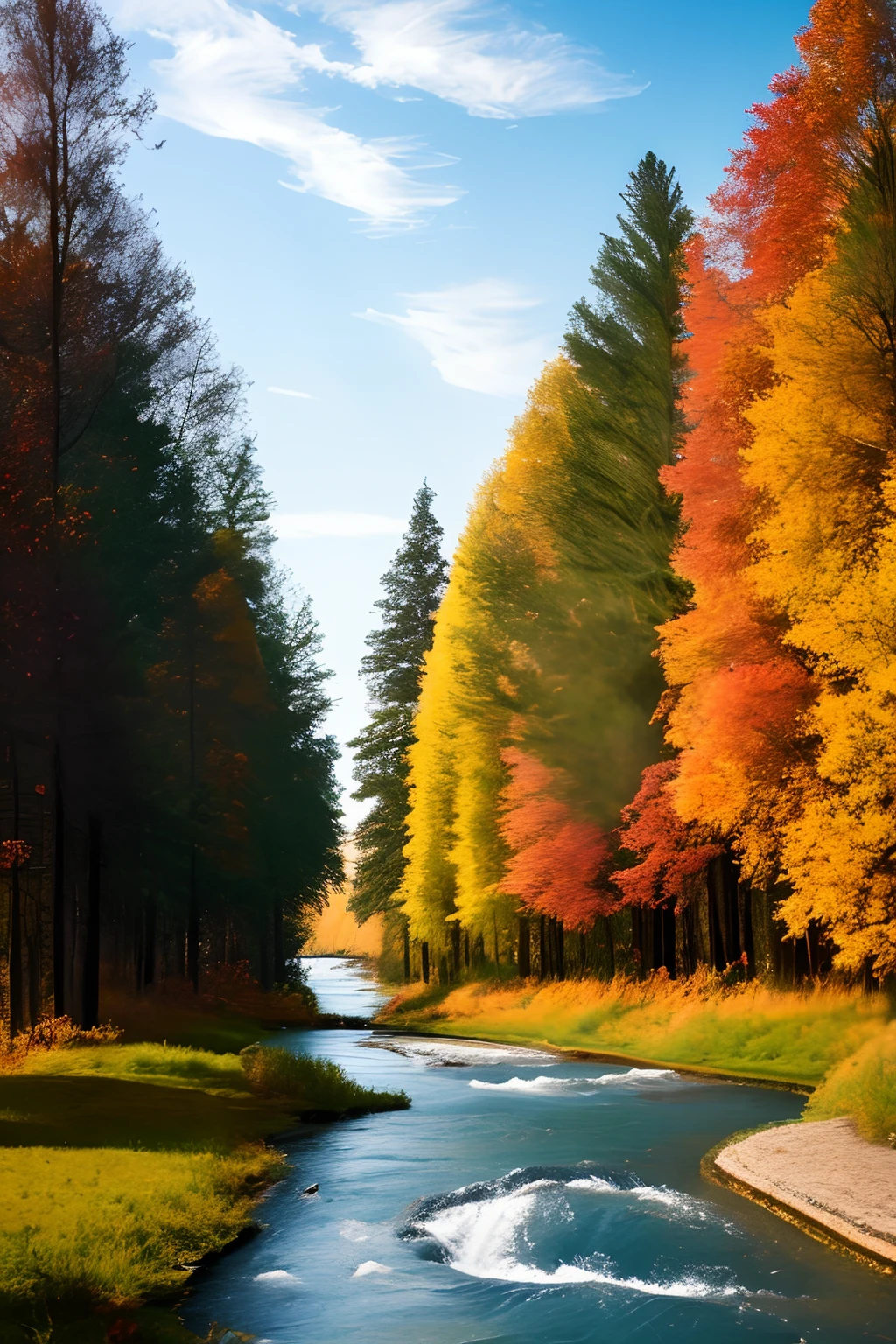 tmasterpiece,Ultimate quality,CG unity 8k wallpaper,Super delicate,Beautiful skies and clouds,Rich natural scenery,Autumn in Xinjiang,Lakes and rivers,Waterfall flying water,Aoyama is beautiful,Nowhere to be seen,Excellent view,A long-won photo contest,Background bokeh,The depth of field is full,HDR high dynamics,True restore,iintricate,Attention to detail,Dramatic,The perfect presentation of Midjourney's artistic style。