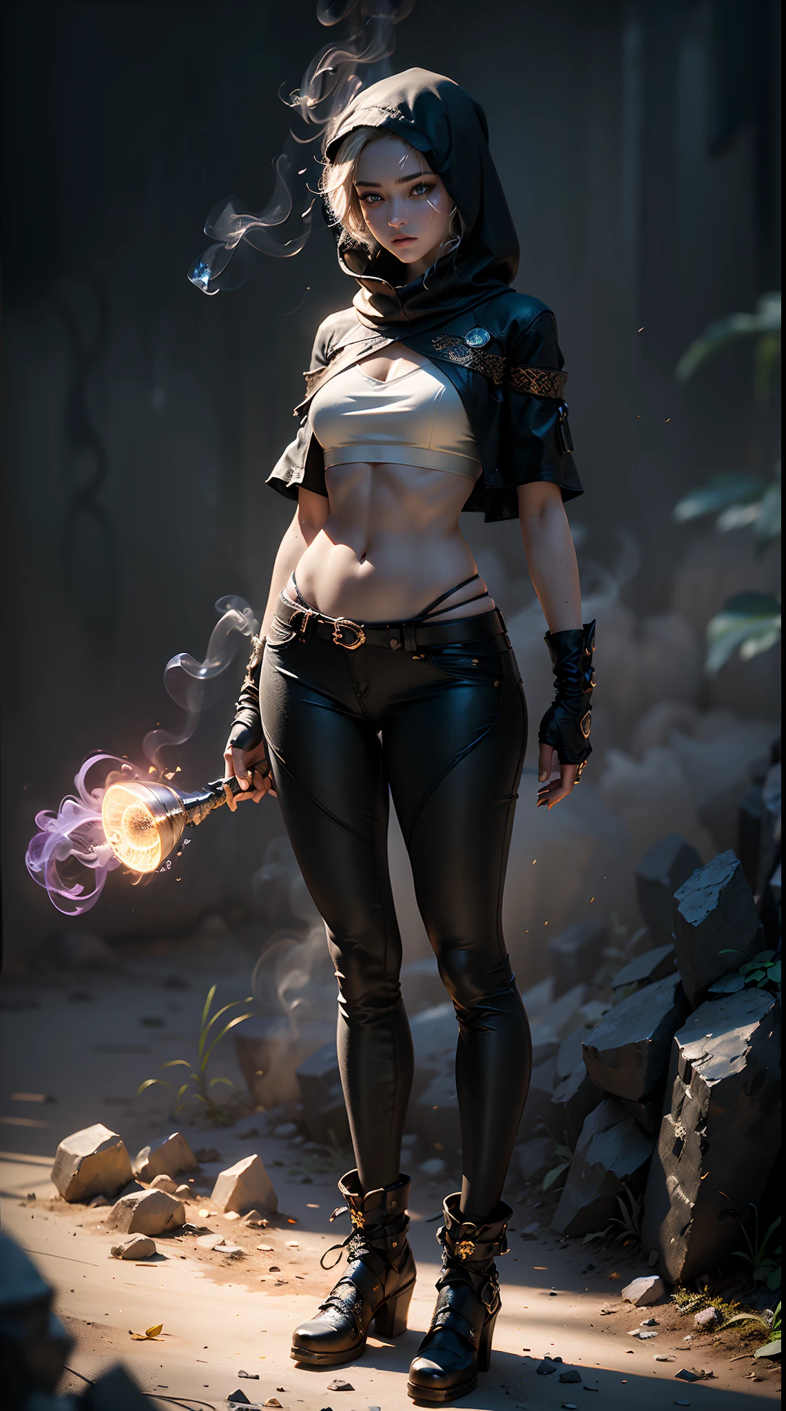 Blue smoke background, (Stand full body to take pictures:1.5), the golden ratio, [(Black fog black smoke composed of the body:1.5), (+perfect hand+:1.21), (Ancient European Assassins, Full body black hooded robe, masked, (((+++Black fog and body Interweave))))], (Extremely detailed Cg Unity 32K wallpaper:1.1), (tmasterpiece:1.37), (detailed:1.15), Dappled Light, (look at viewer), cinematic light, side lighting, 1girl, hdr, Perfect iris, ray tracing, UHD, (best quality:1.13)