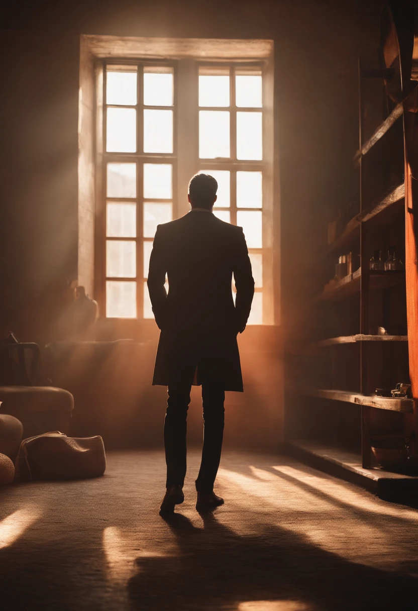 Brune qui enlance un homme de dos dans un loft