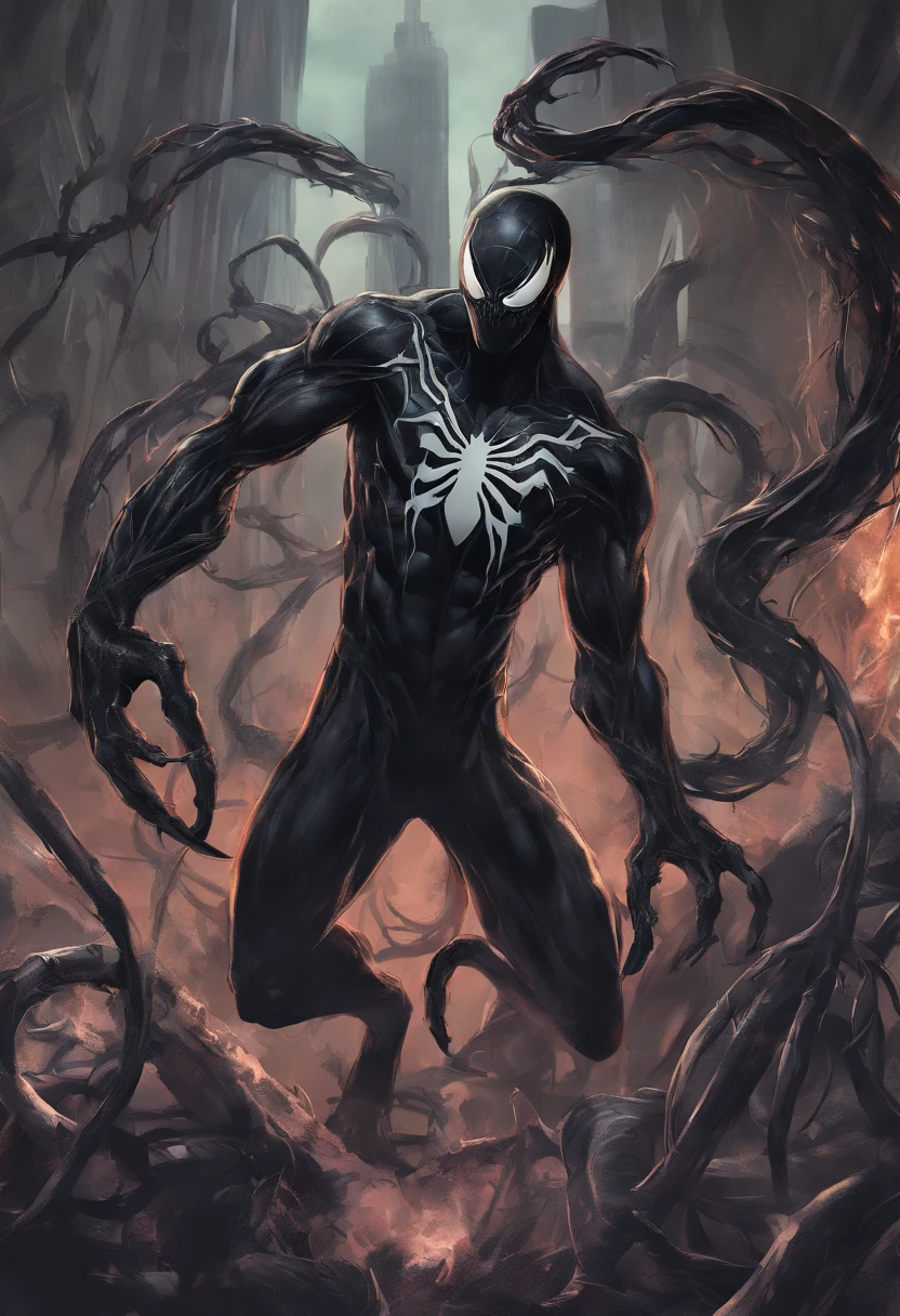 Venom symbiote attaching to Tom holland